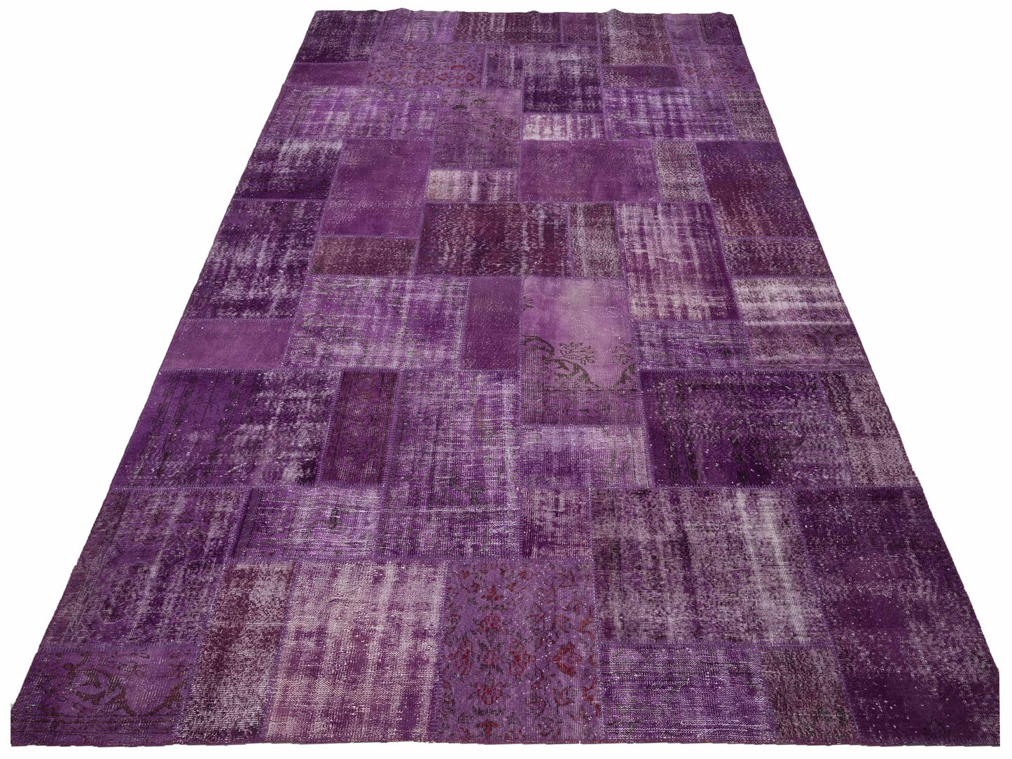 Turkish Vestige Patchwork 111936 Purple 9.8x13.8 Hand Knotted Rug