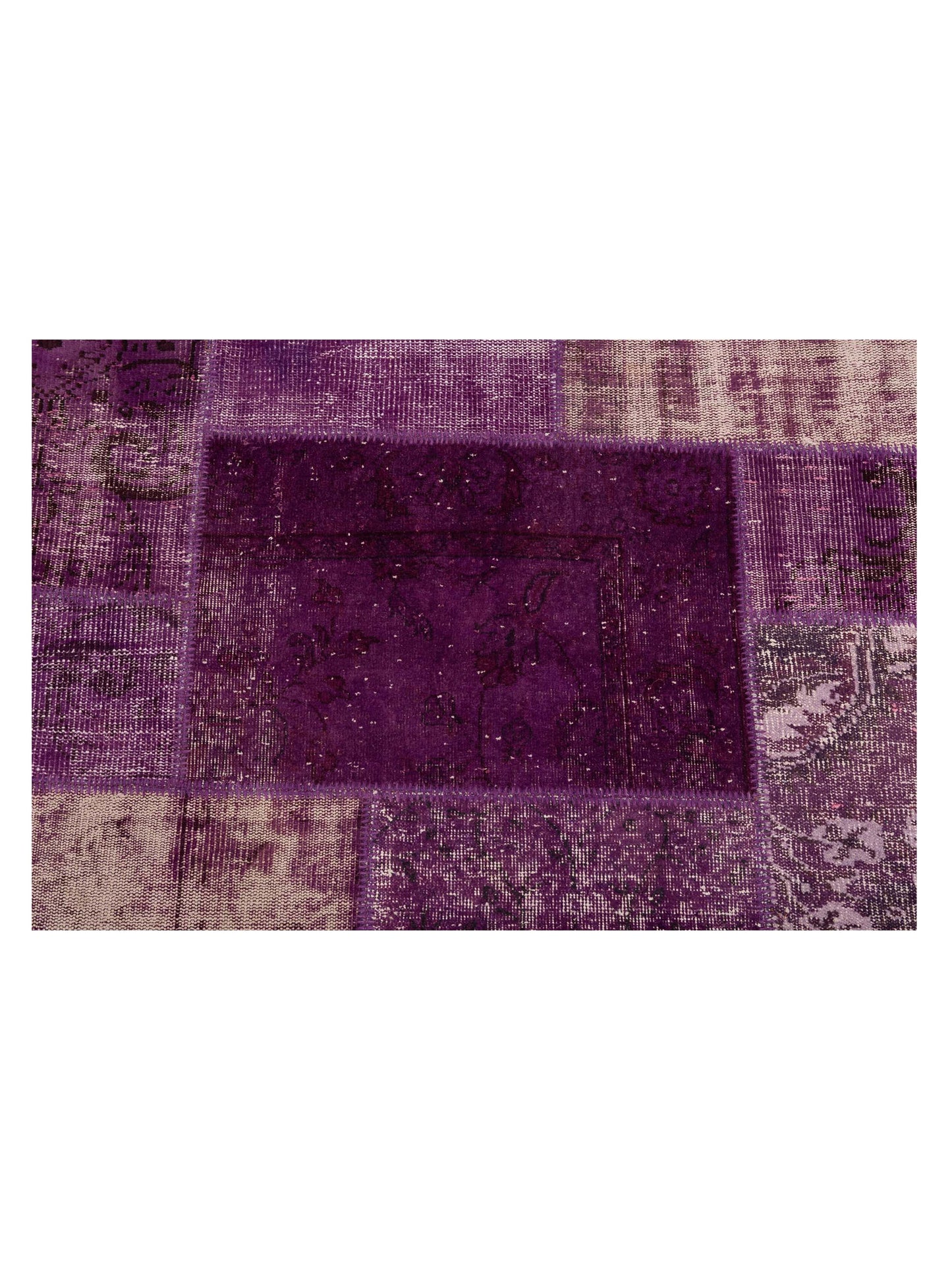 Turkish Vestige Patchwork 111941 Purple 9x12 Hand Knotted Rug