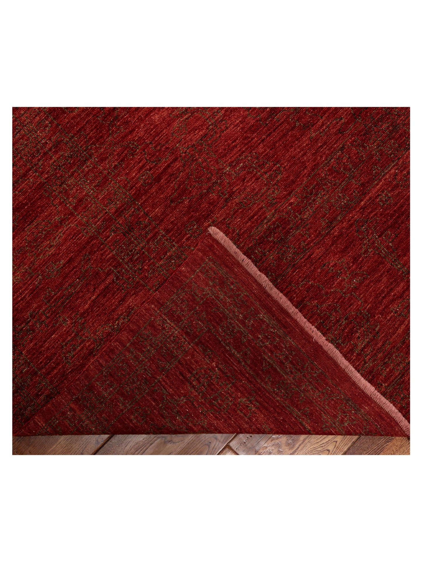 Defne Opal Red Dark Brown  10.2x13.8 Hand Knotted Rug