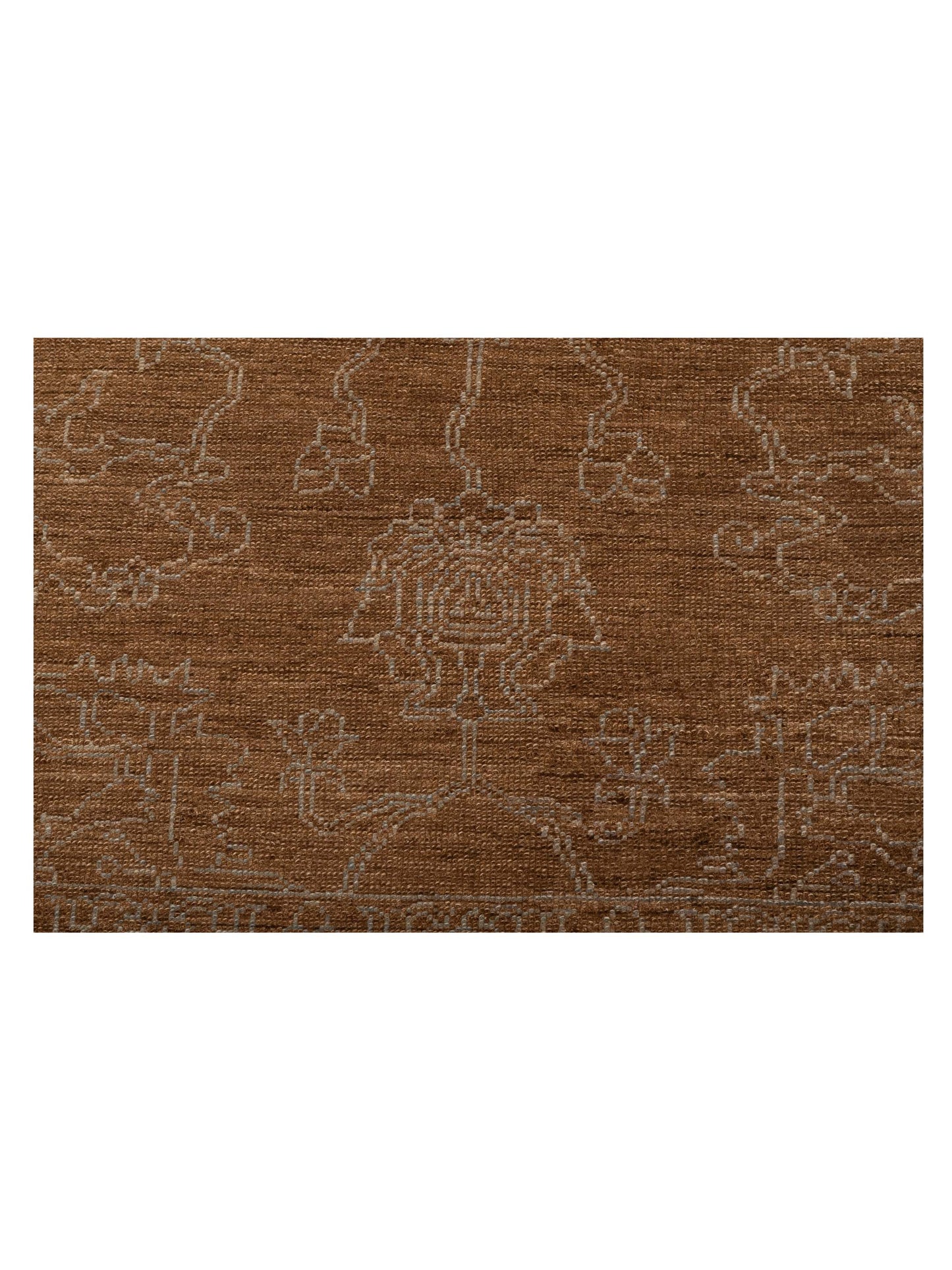 Defne Opal Brown Ice Blue  8.1x9.8 Hand Knotted Rug