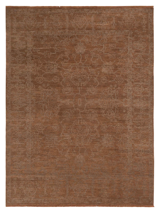 Defne Opal Brown Ice Blue  8.1x9.8 Hand Knotted Rug