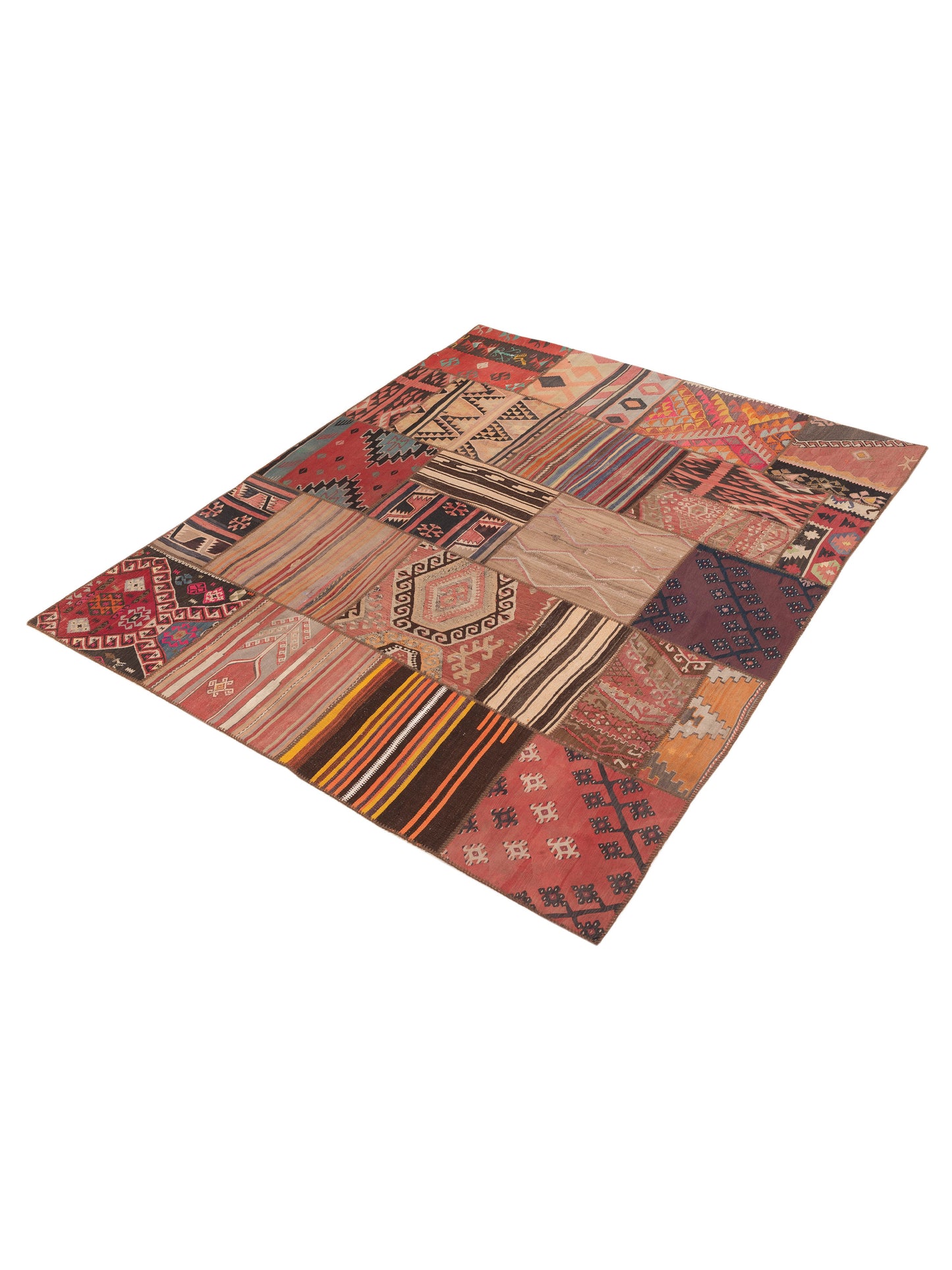 Turkish Vestige Patchwork 112287 Multi 7.10x9.10 Hand Knotted Rug