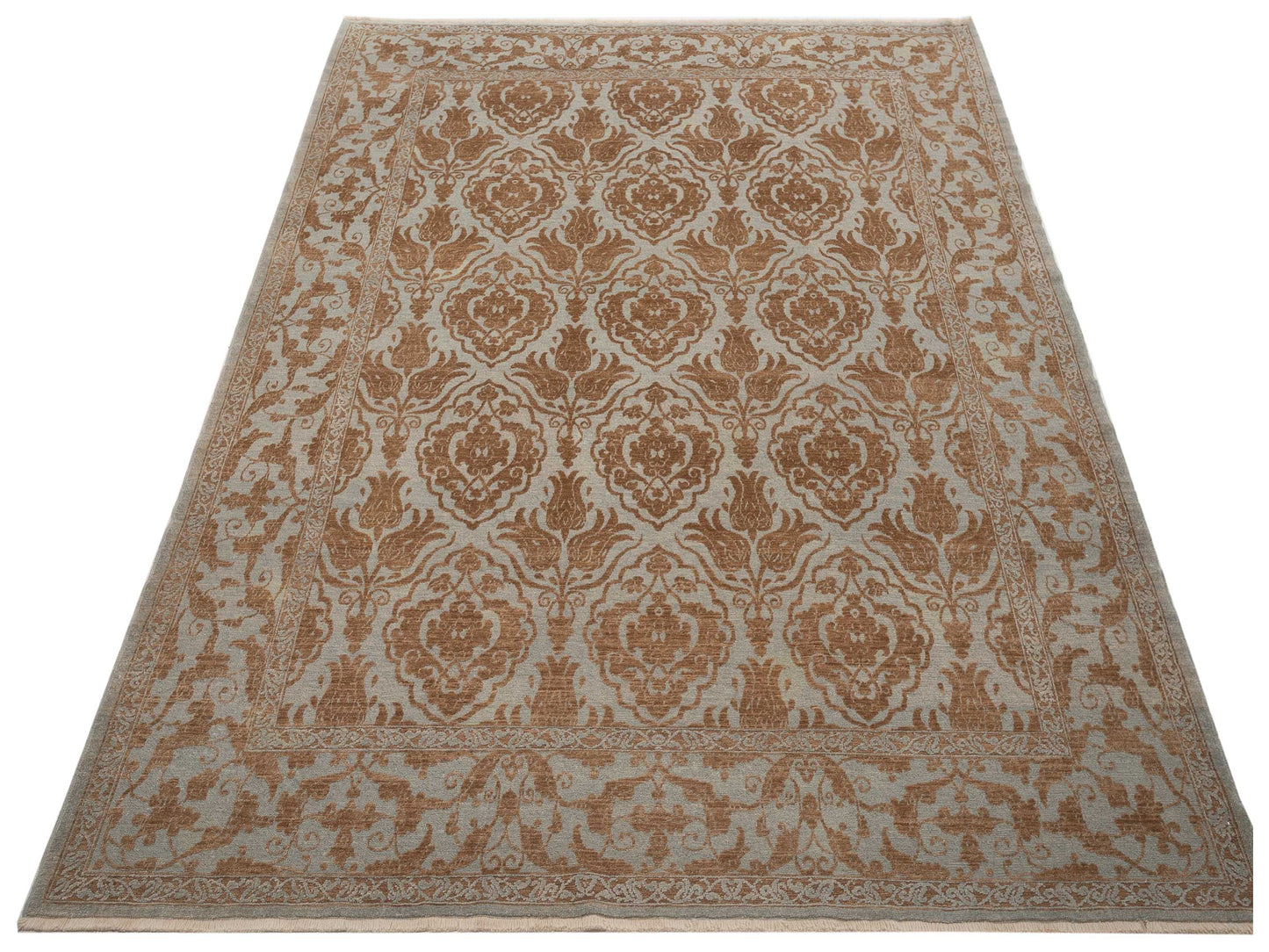 Defne Tulip Dark Brown Brown  4.2x5.10 Hand Knotted Rug