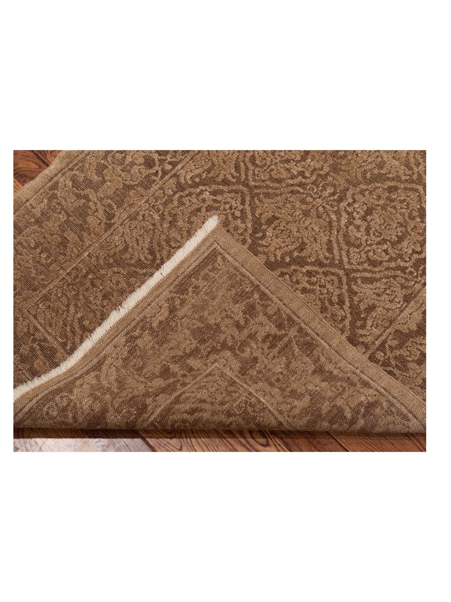 Defne Tulip Dark Brown Brown 2.7x9.5 Hand Knotted Rug