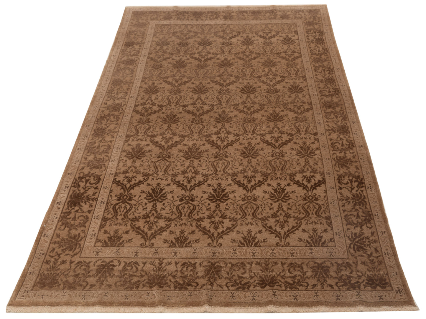 Defne Begonia Light Brown Brown 6.1x8.10 Hand Knotted Rug
