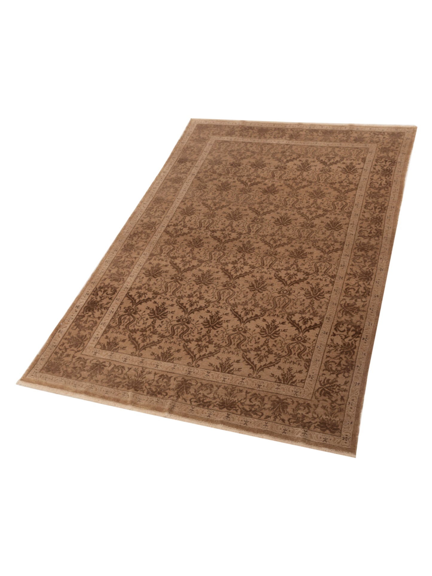 Defne Begonia Light Brown Brown 6.1x8.10 Hand Knotted Rug