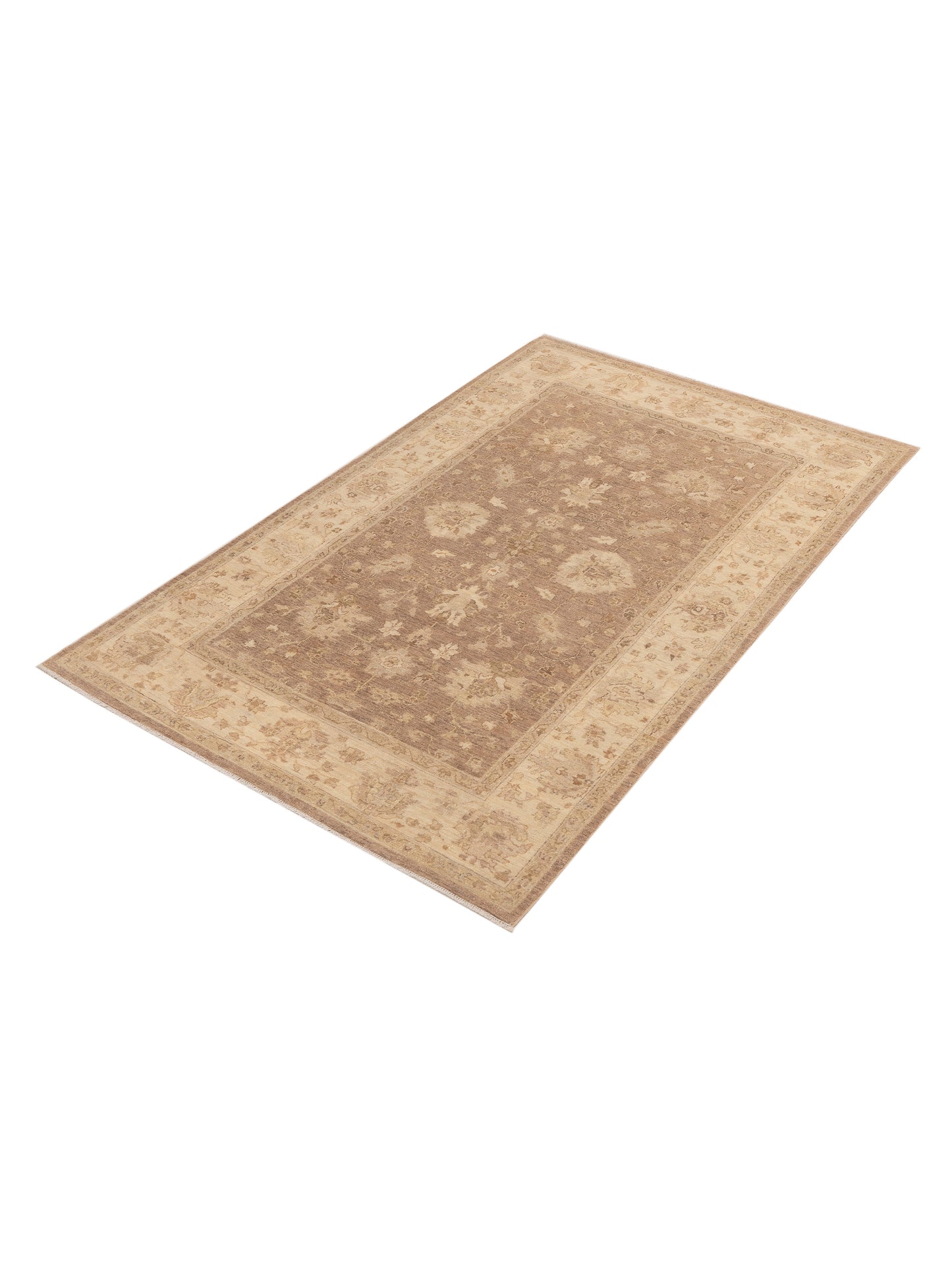 Laila 113128 Light Brown Ivory 5.6x8.10 Hand Knotted Rug
