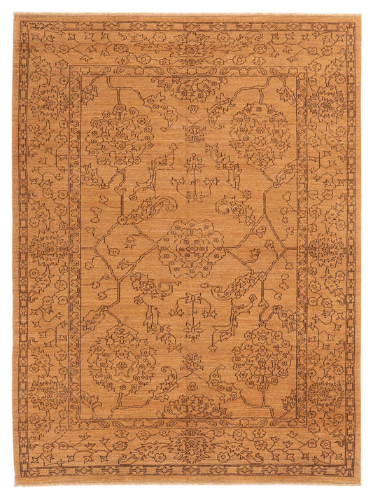 Defne Ruby Camel Brown  6.2x8.11 Hand Knotted Rug