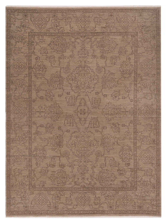 Defne Jade Silver Silver  8.2x9.11 Hand Knotted Rug