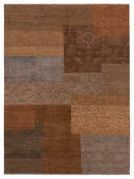Defne Amethyste Silver Brown  8x9.10 Hand Knotted Rug