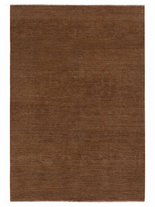 Defne Emerald Brown Green  6x8.11 Hand Knotted Rug