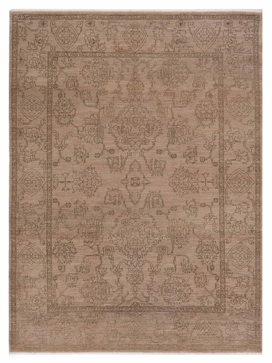 Defne Jade Beige Green  8.3x9.10  Hand Knotted Rug