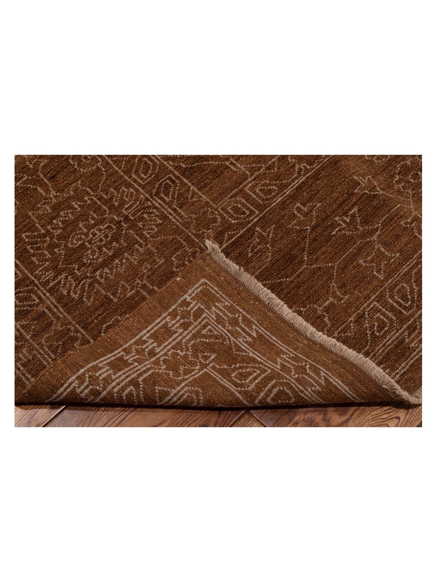 Defne Ruby Brown Silver  8.2x10.1 Hand Knotted Rug