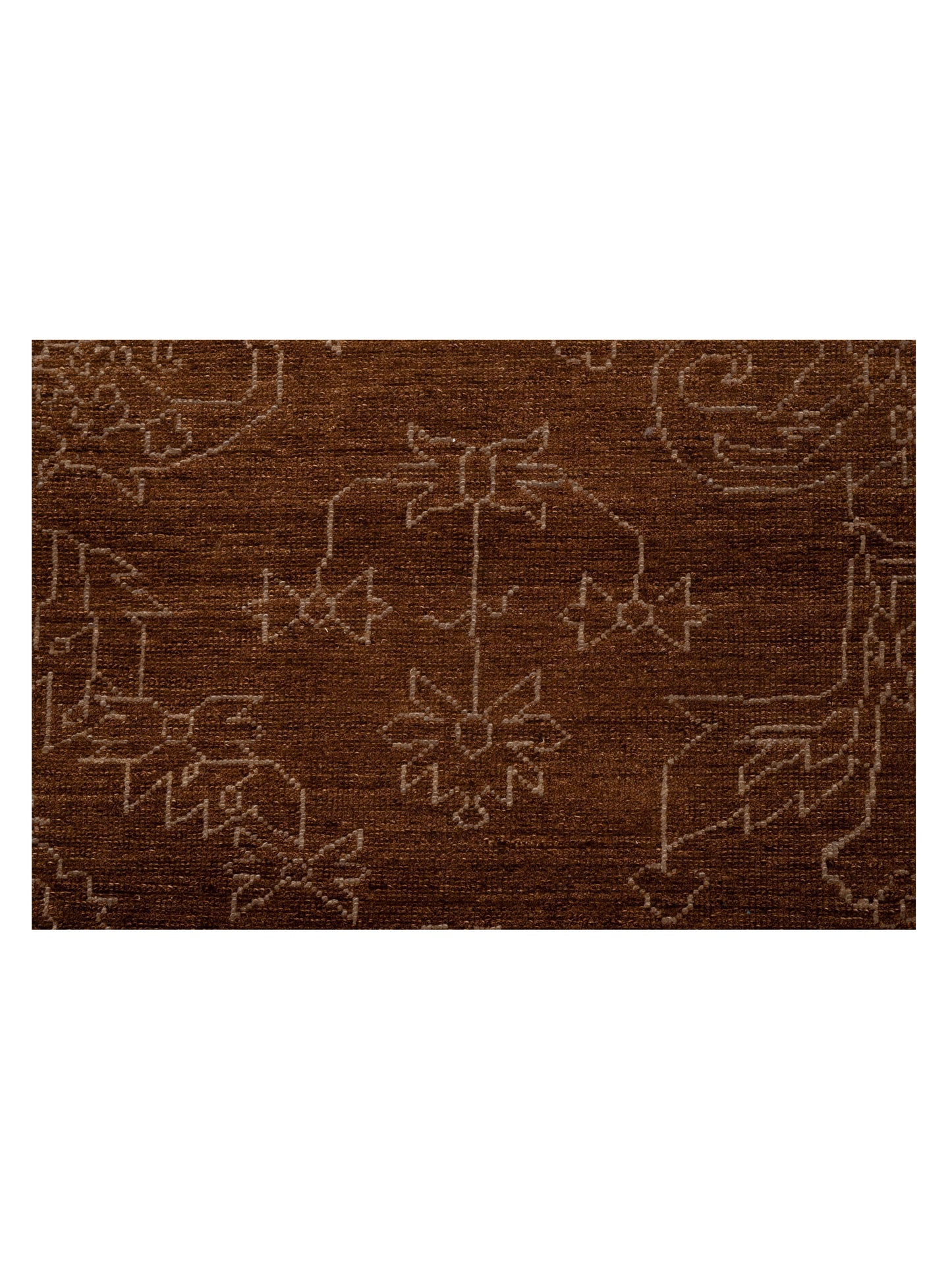 Defne Ruby Brown Silver  8.2x10.1 Hand Knotted Rug