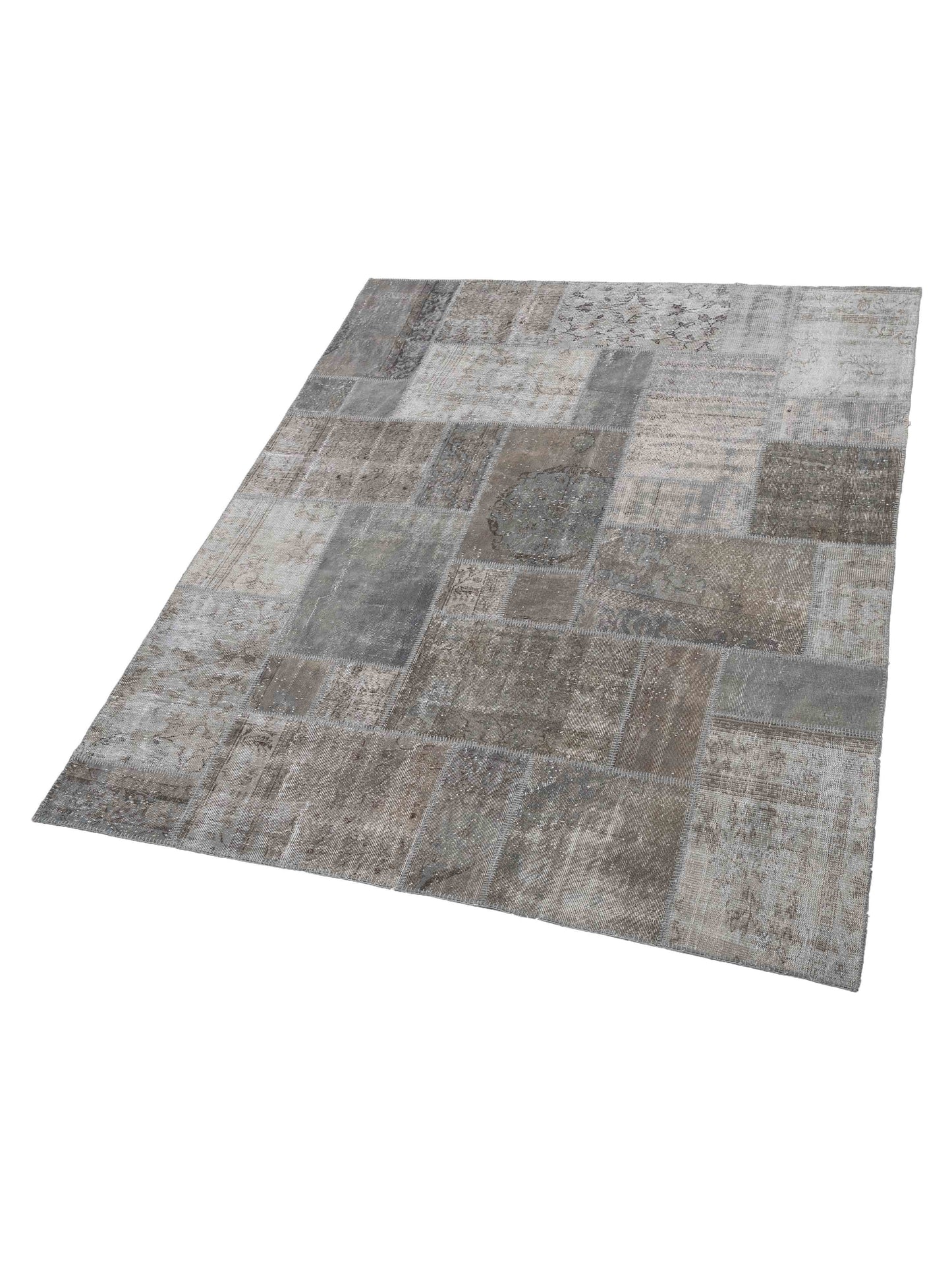 Turkish Vestige Patchwork 113378 Gray 8.2x9.10 Hand Knotted Rug