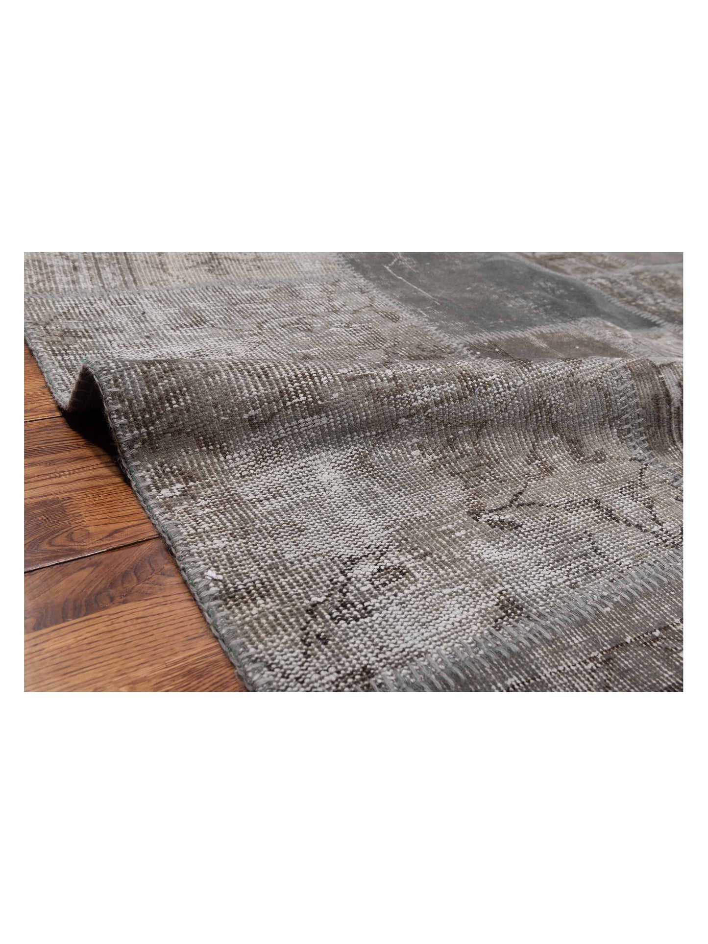 Turkish Vestige Patchwork 113378 Gray 8.2x9.10 Hand Knotted Rug