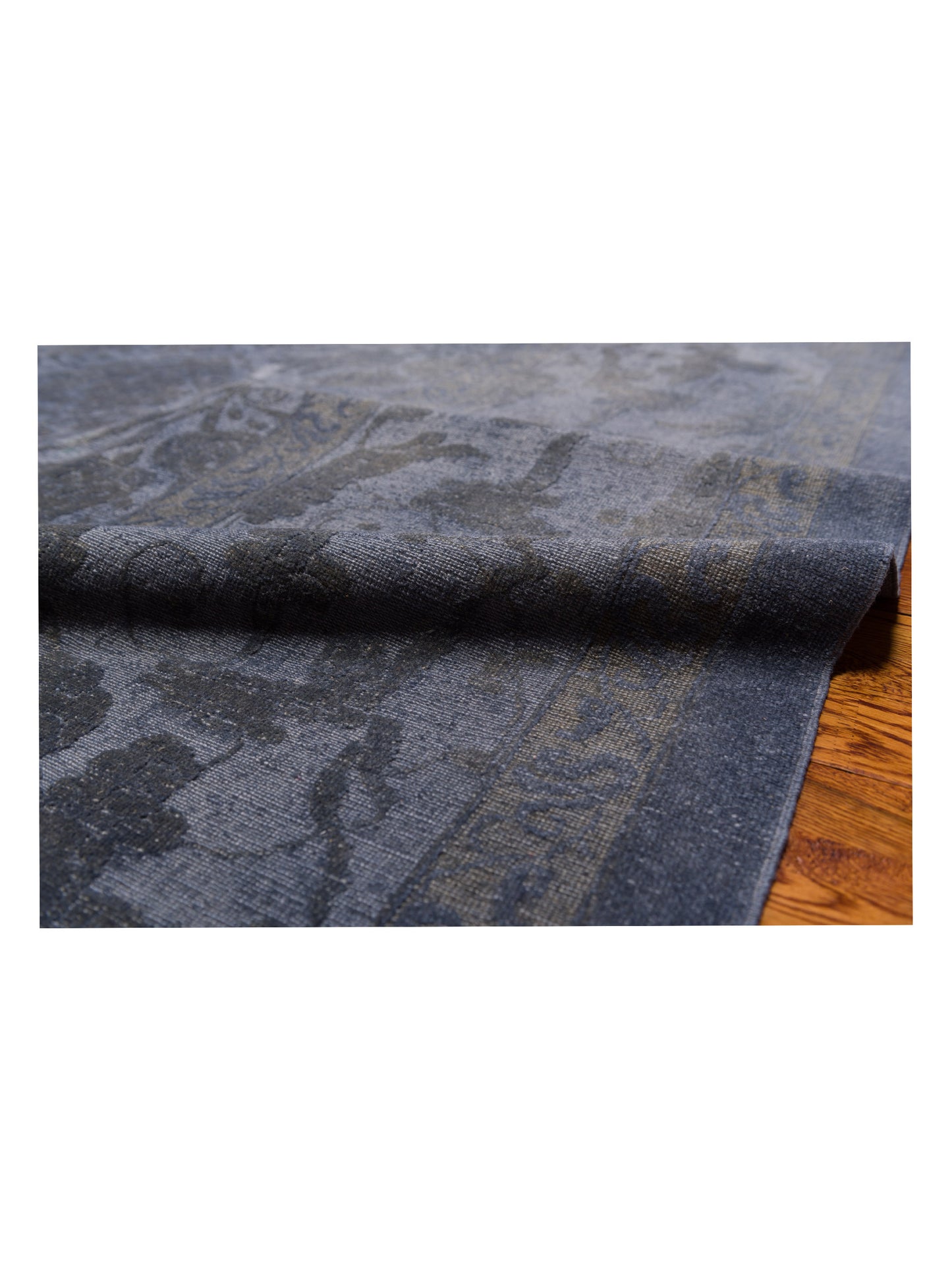 Color Bouquet 113942 Blue Charcoal 12.6x17.5 Hand Knotted Rug