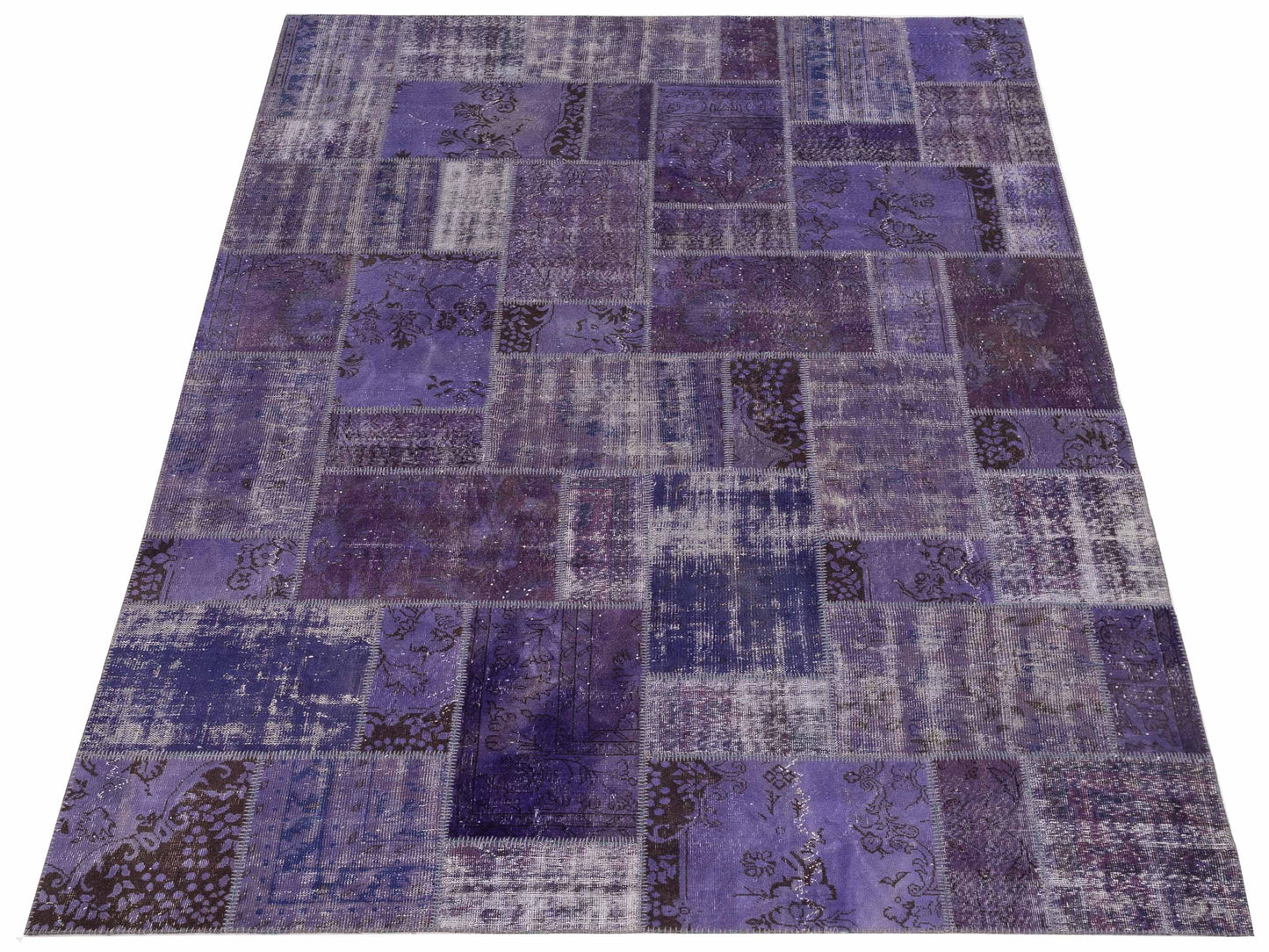 Turkish Vestige Patchwork 114060 Purple 9x12 Hand Knotted Rug