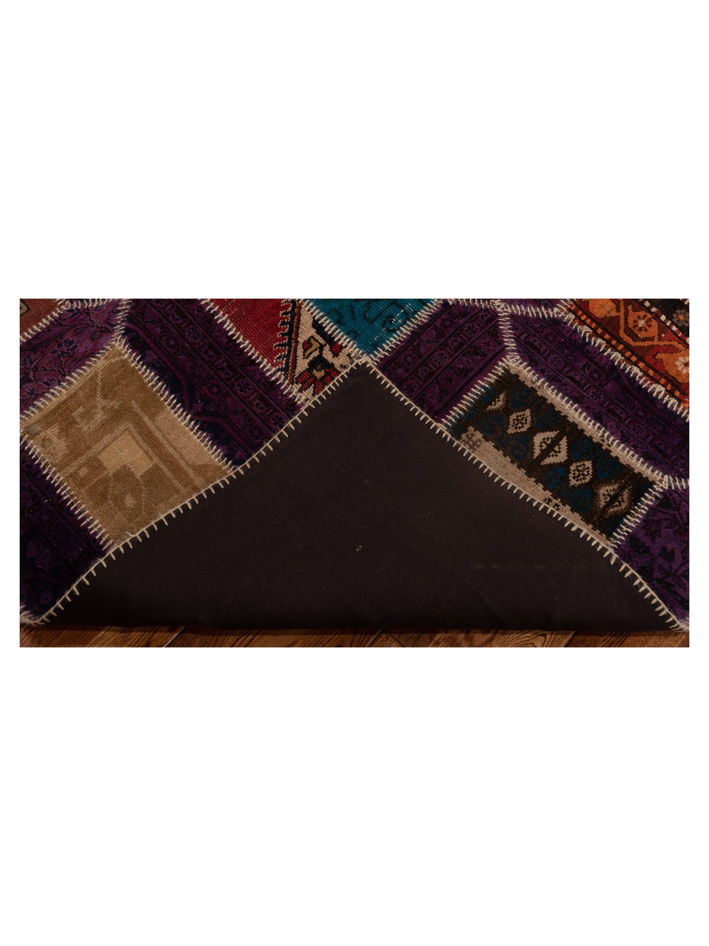 Turkish Vestige Patchwork 114247 Purple 4.3x6.5 Hand Knotted Rug