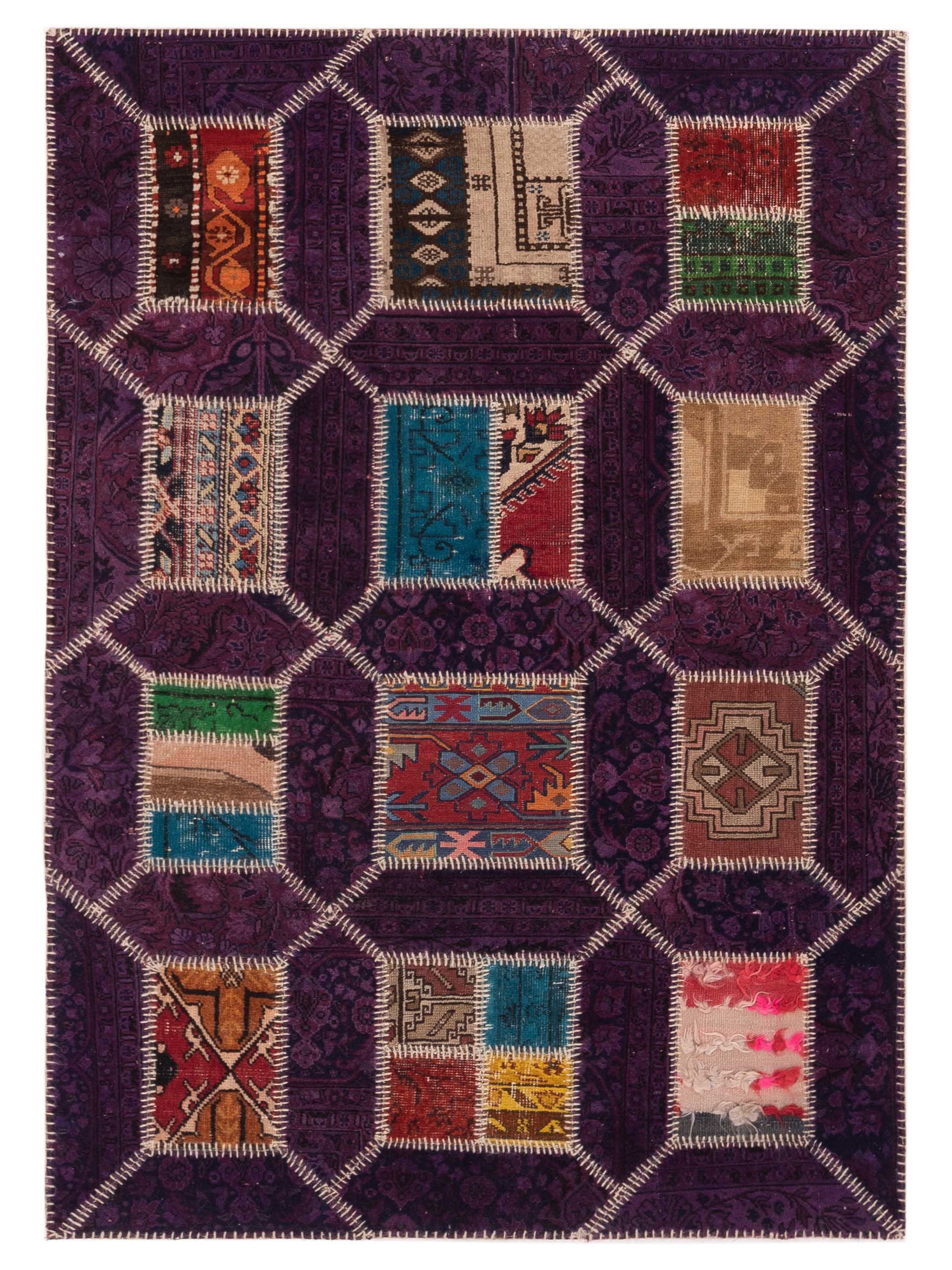 Pasha Turkish Vestige Patchwork  Purple  Contemporary