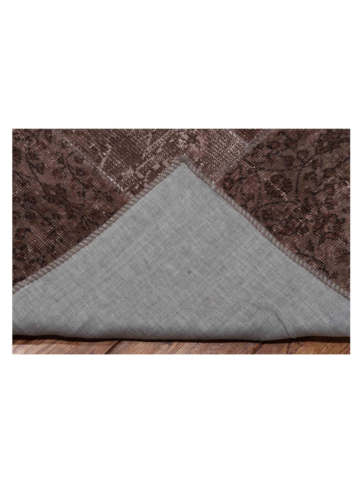 Turkish Vestige Patchwork 114582 Dark Brown 9.1x11.11 Hand Knotted Rug