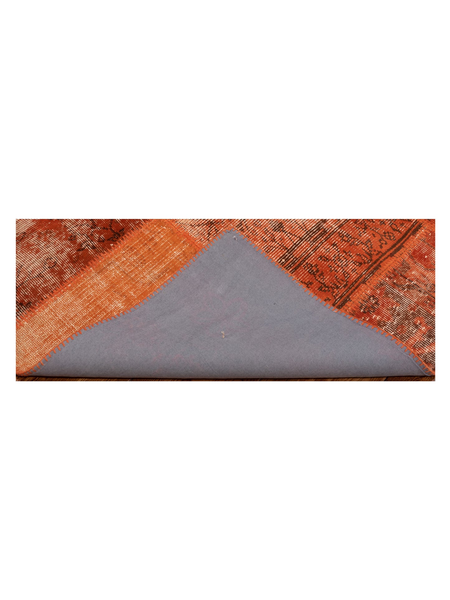 Turkish Vestige Patchwork 114815 Orange 9.11x13.9 Hand Knotted Rug