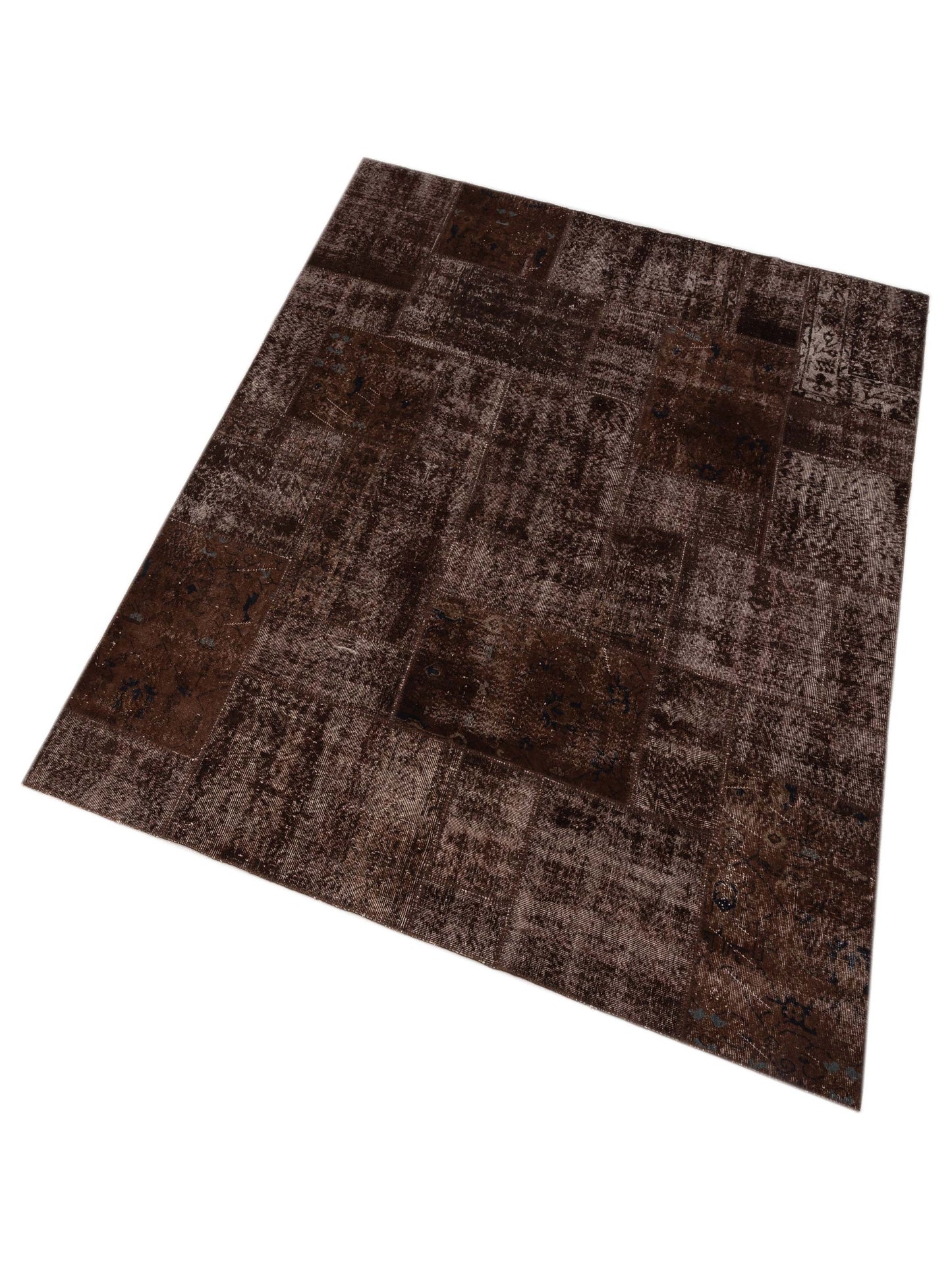 Turkish Vestige Patchwork 114851 Dark Brown 8x10 Hand Knotted Rug