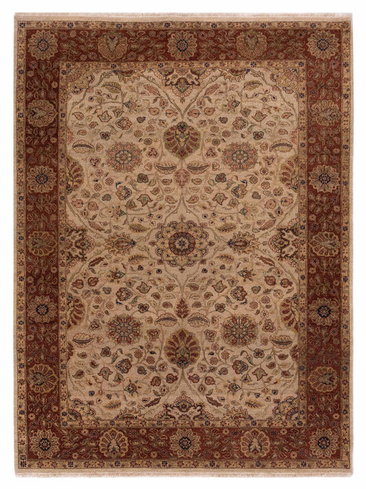 Rajpur Jahan  Ivory Burgundy Traditional