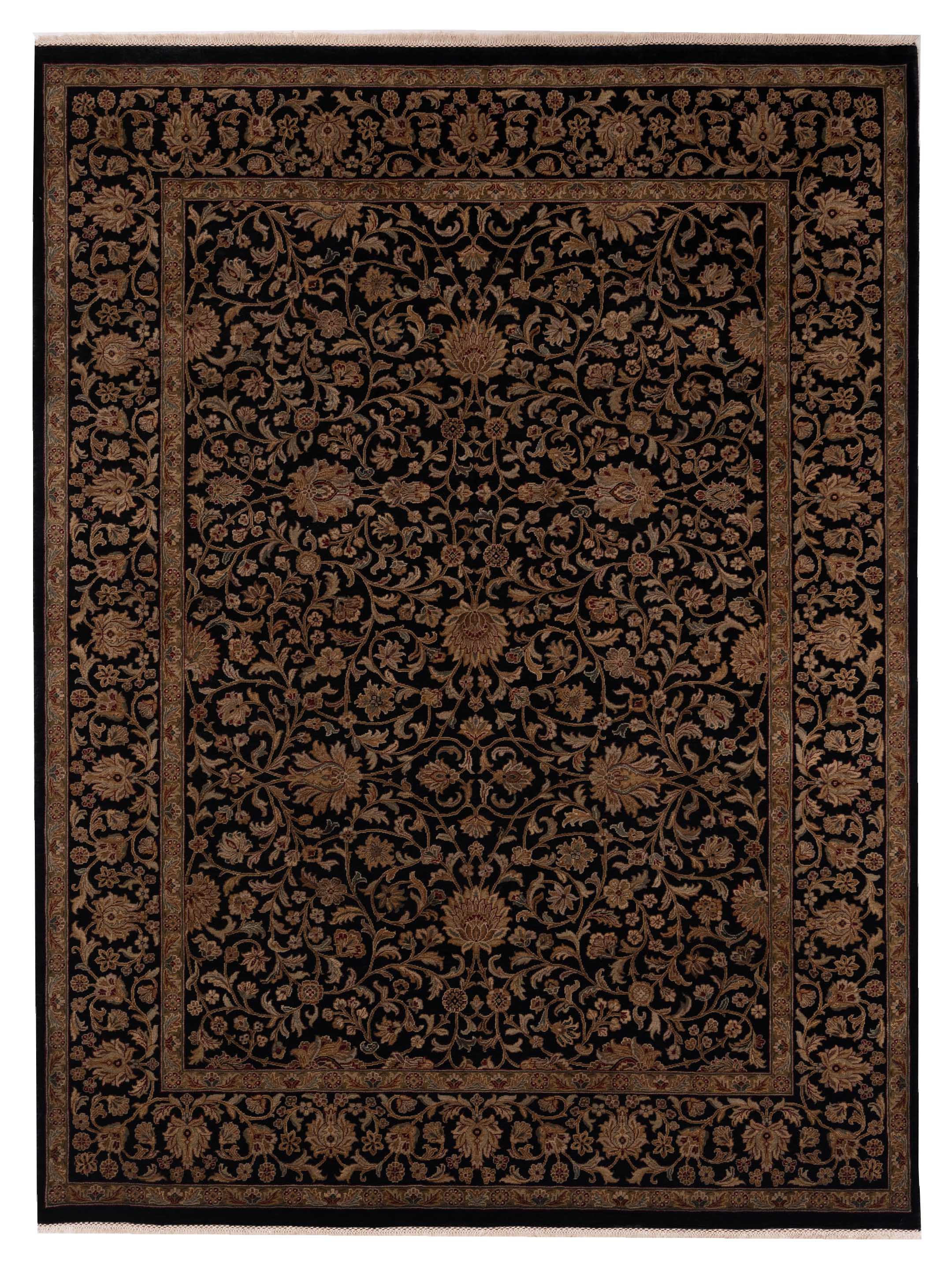 Jahan 115030 Black Black 8.7x11.8 Hand Knotted Rug – Anadol Rugs