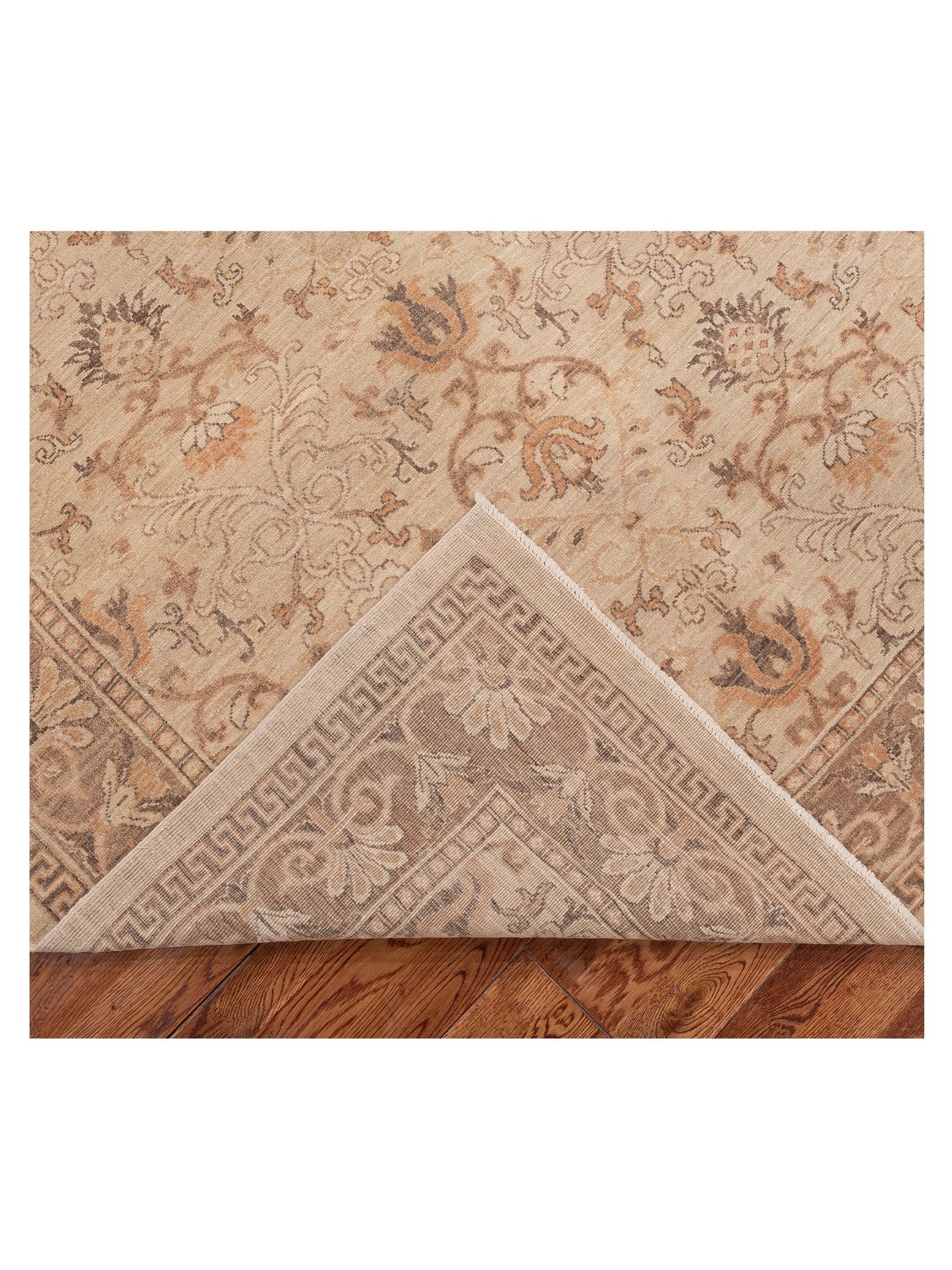 Laila 115183 Beige Brown 5.1x6.8 Hand Knotted Rug
