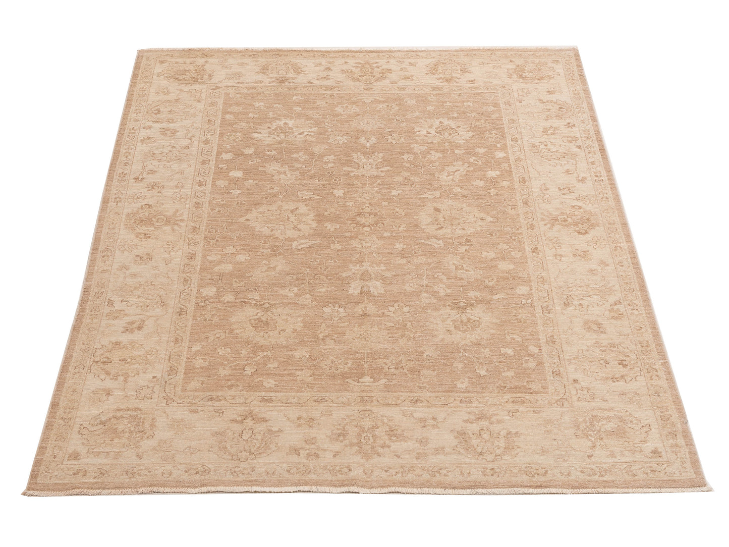 Laila 115189 Brown Ivory 5.9x7.8 Hand Knotted Rug