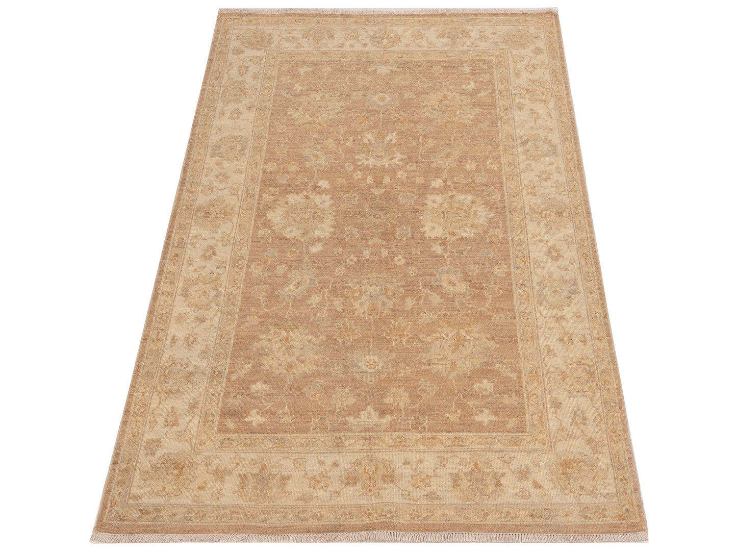 Laila 115197 Brown Ivory 3.10x6.1 Hand Knotted Rug