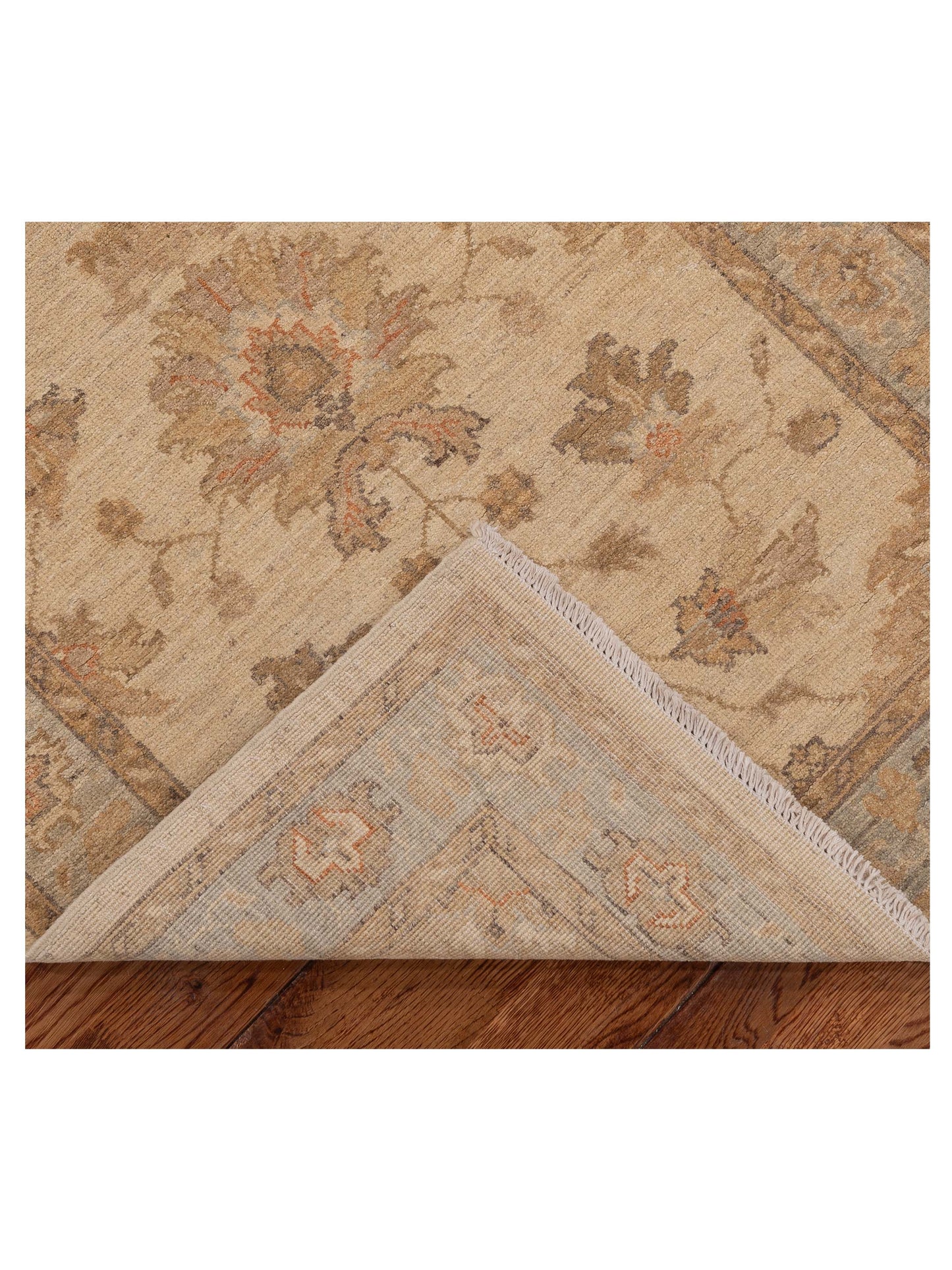 Laila 115200 Ivory Light Blue 2.10x11.10 Hand Knotted Rug