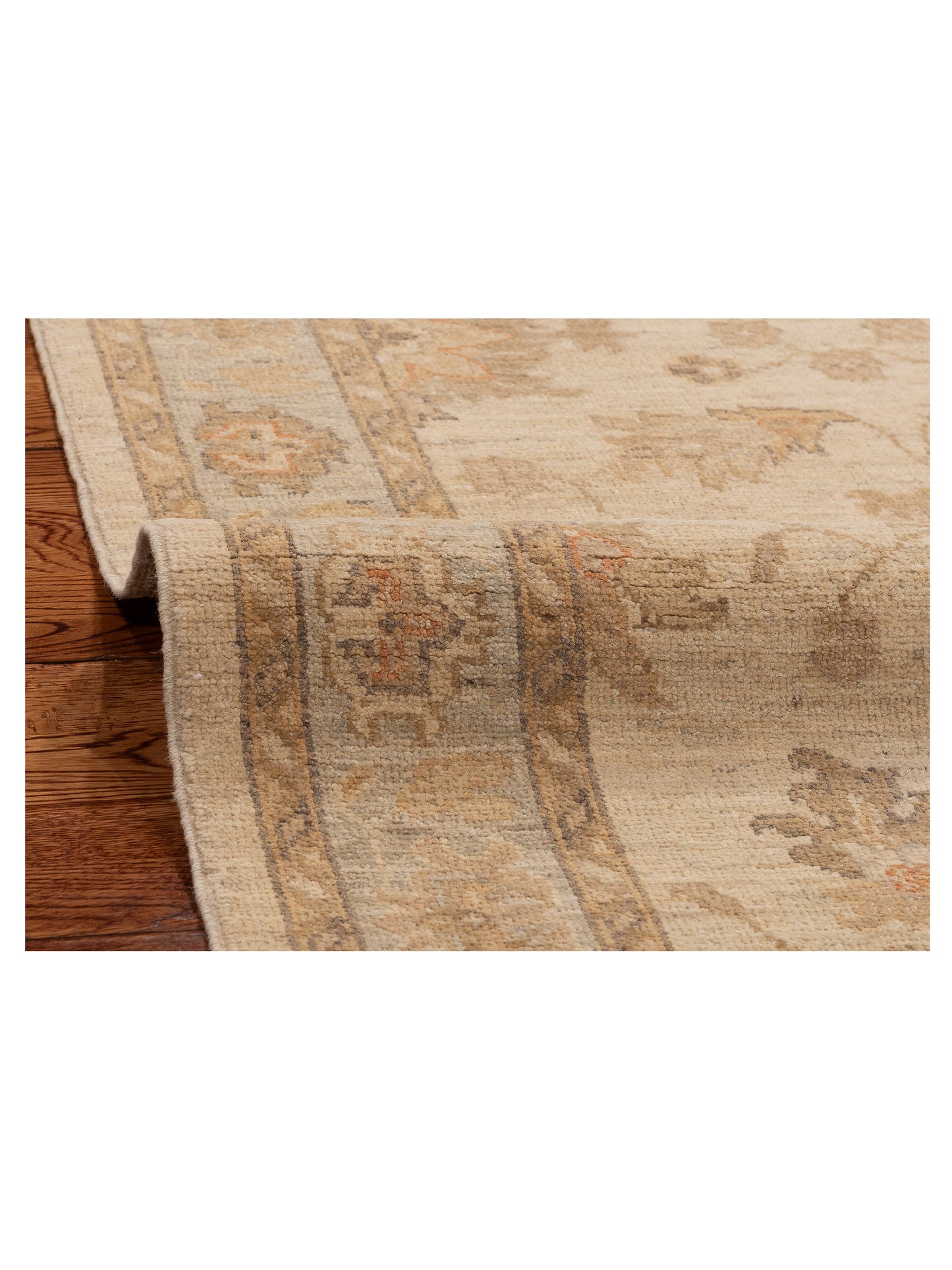 Laila 115200 Ivory Light Blue 2.10x11.10 Hand Knotted Rug