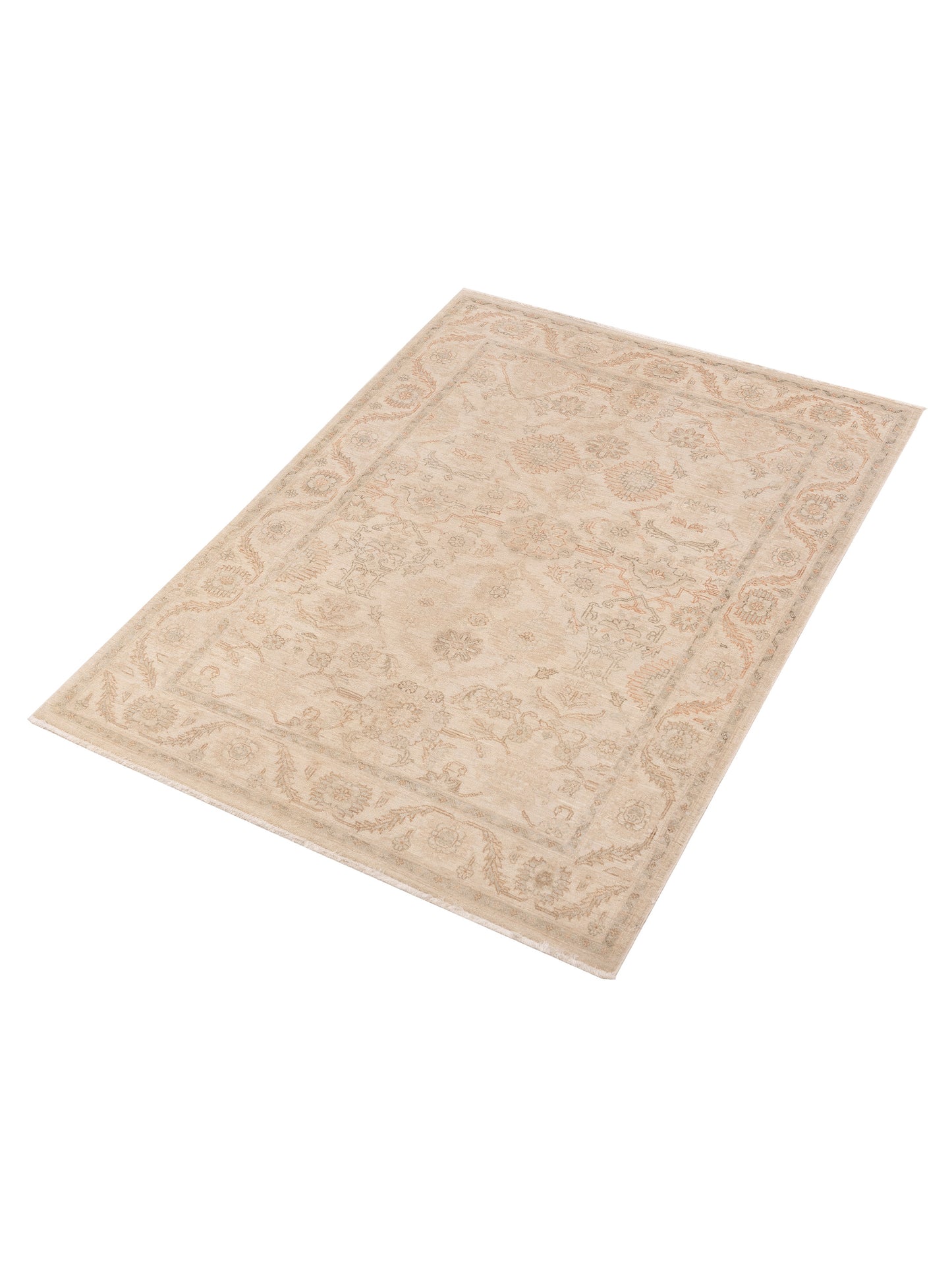Laila 115251 Ivory Ivory 4.10x6.9 Hand Knotted Rug
