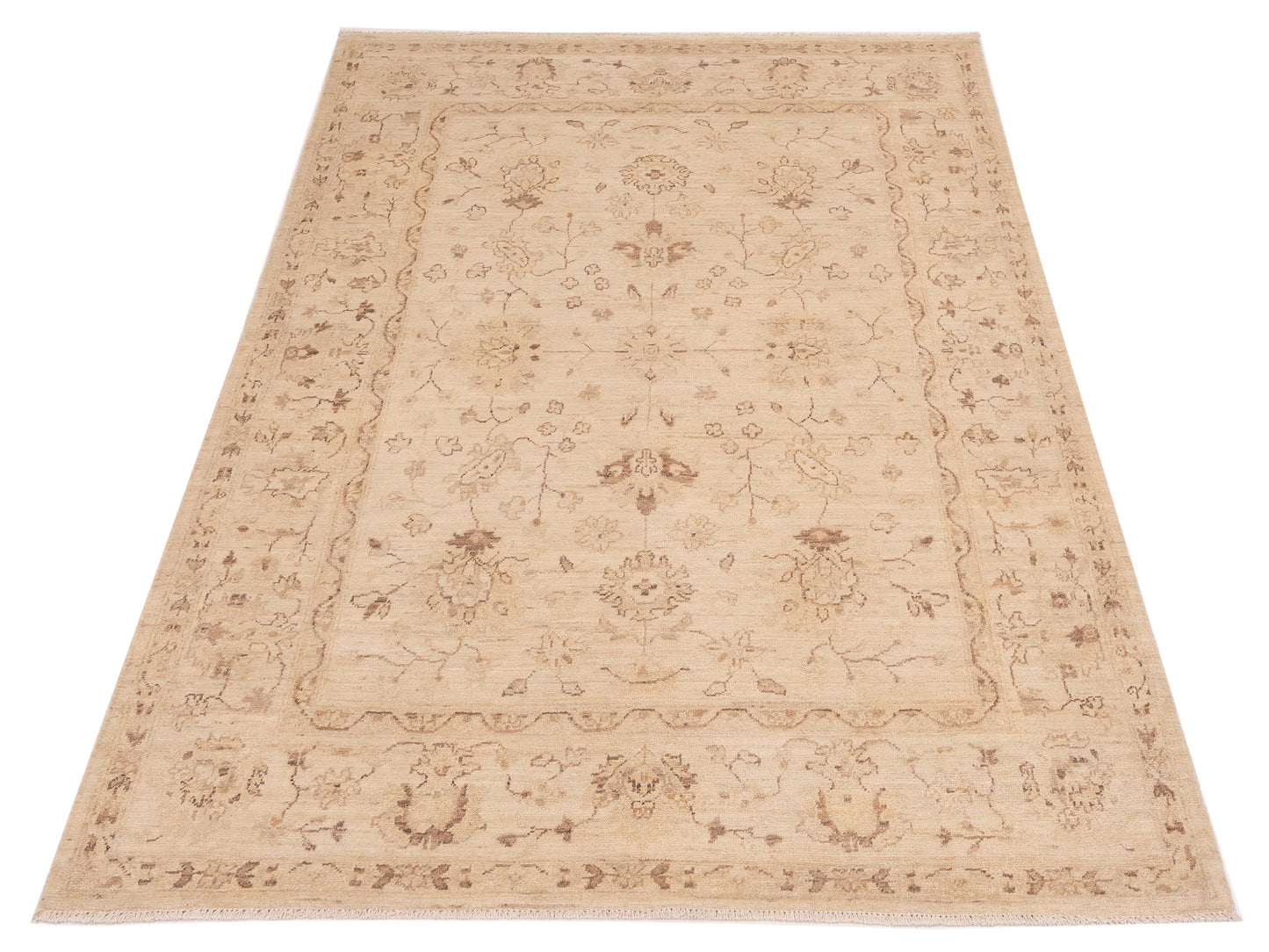 Laila 115270 Ivory Ivory 5x6.5 Hand Knotted Rug
