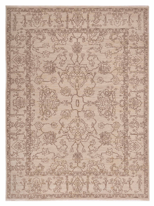 Defne Opal Ivory Brown  8.2x9.10 Hand Knotted Rug