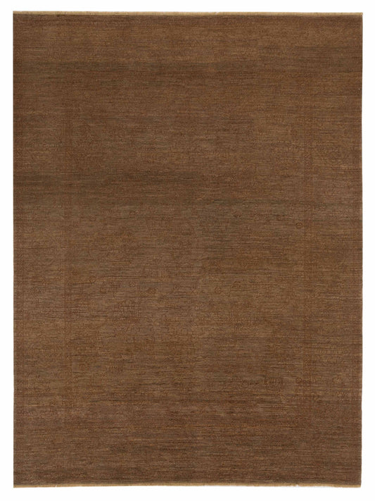 Defne Jade Brown Brown  8.1x9.11 Hand Knotted Rug