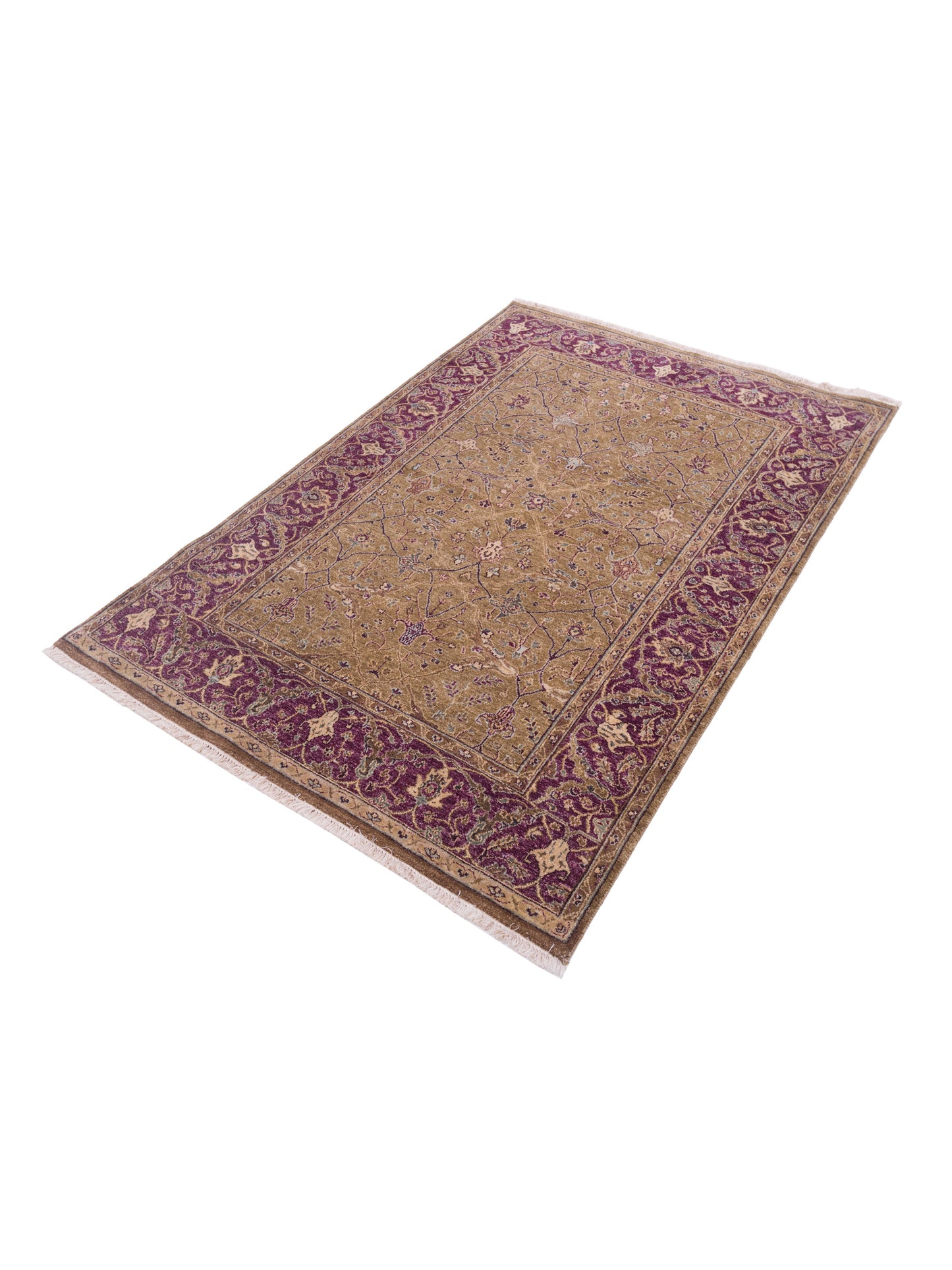 Platinum 115653 Brown Plum 4x5.11 Hand Knotted Rug