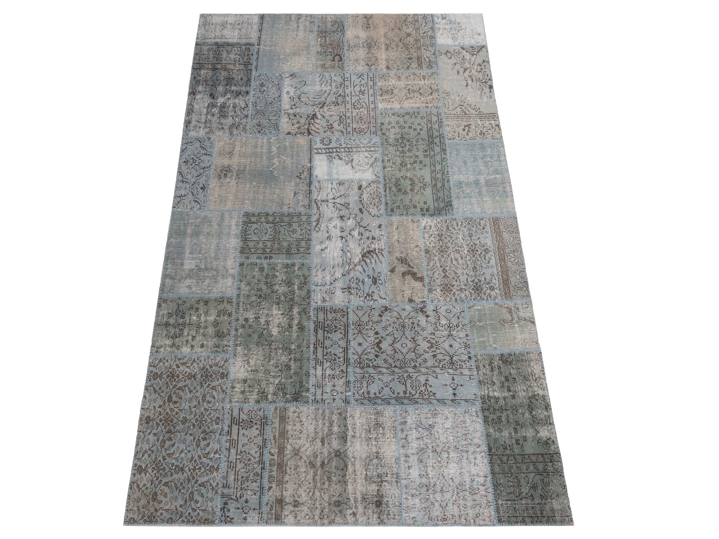 Turkish Vestige Patchwork 116077 Blue 8x10 Hand Knotted Rug