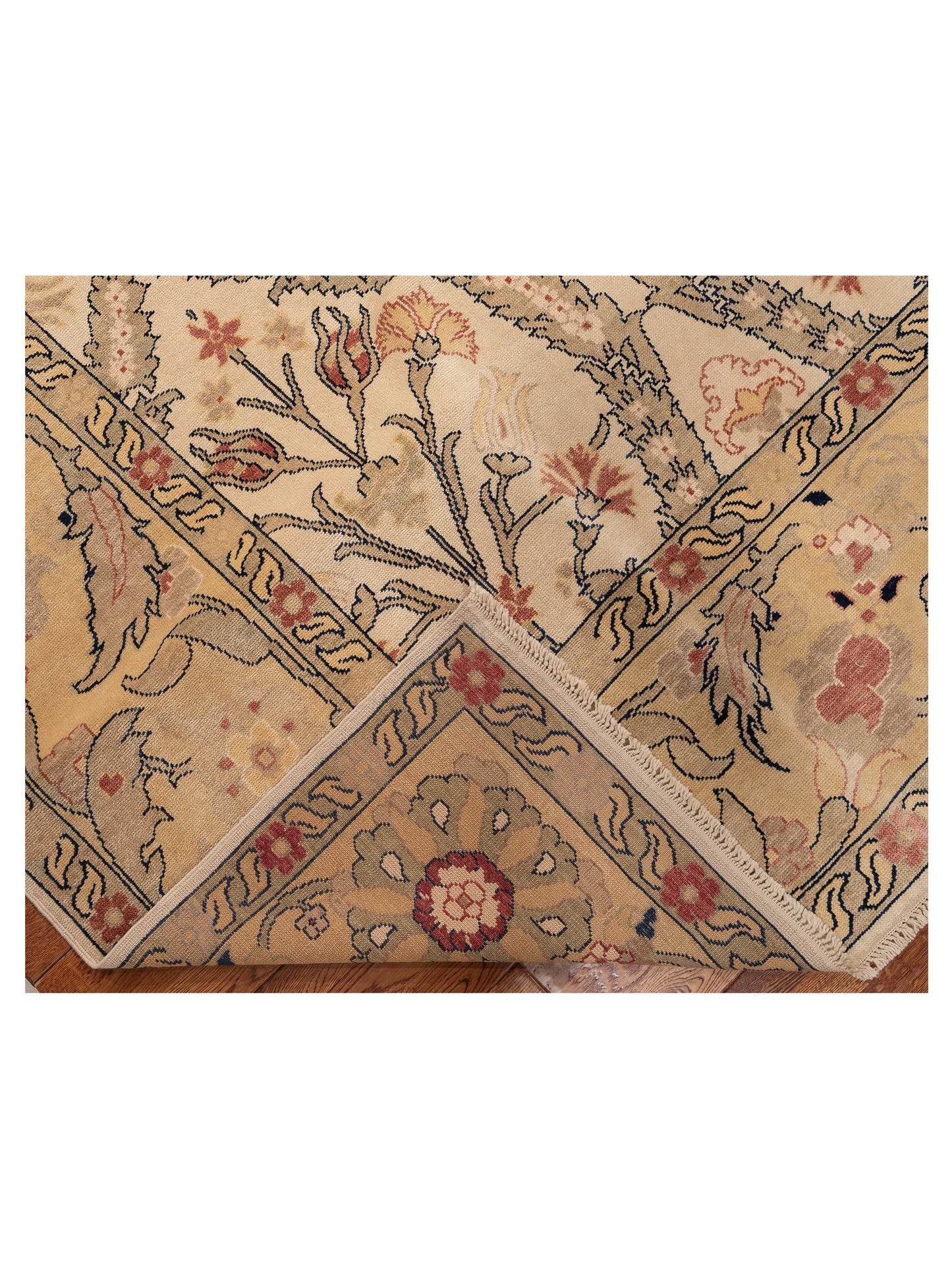 Antique Loom 117185 Ivory Gold 10.7x13.2 Hand Knotted Rug