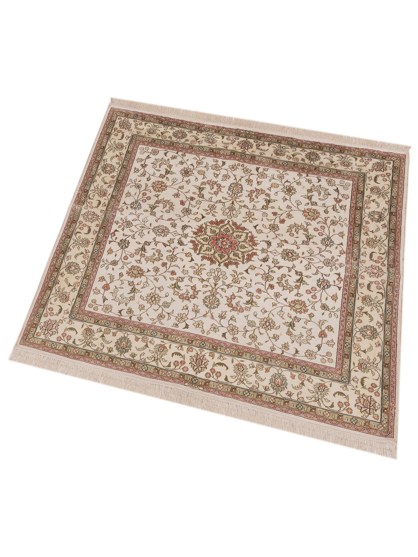 Elegance 117991 Ivory Ivory 4x4.1 Hand Knotted Rug
