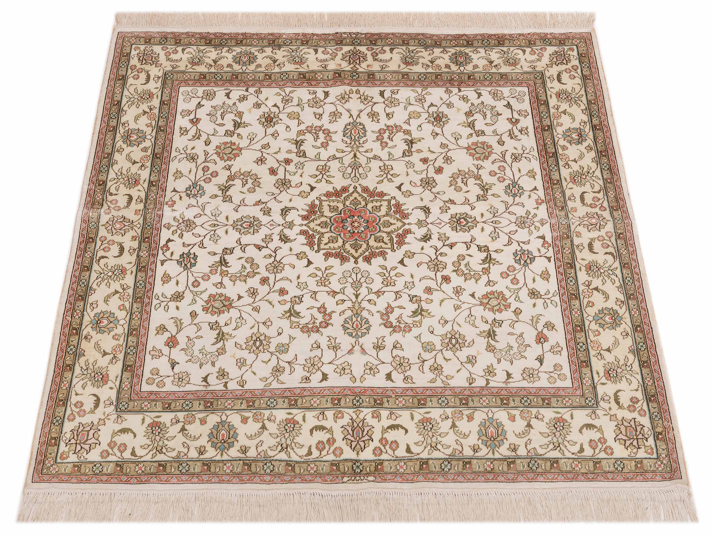Elegance 117991 Ivory Ivory 4x4.1 Hand Knotted Rug