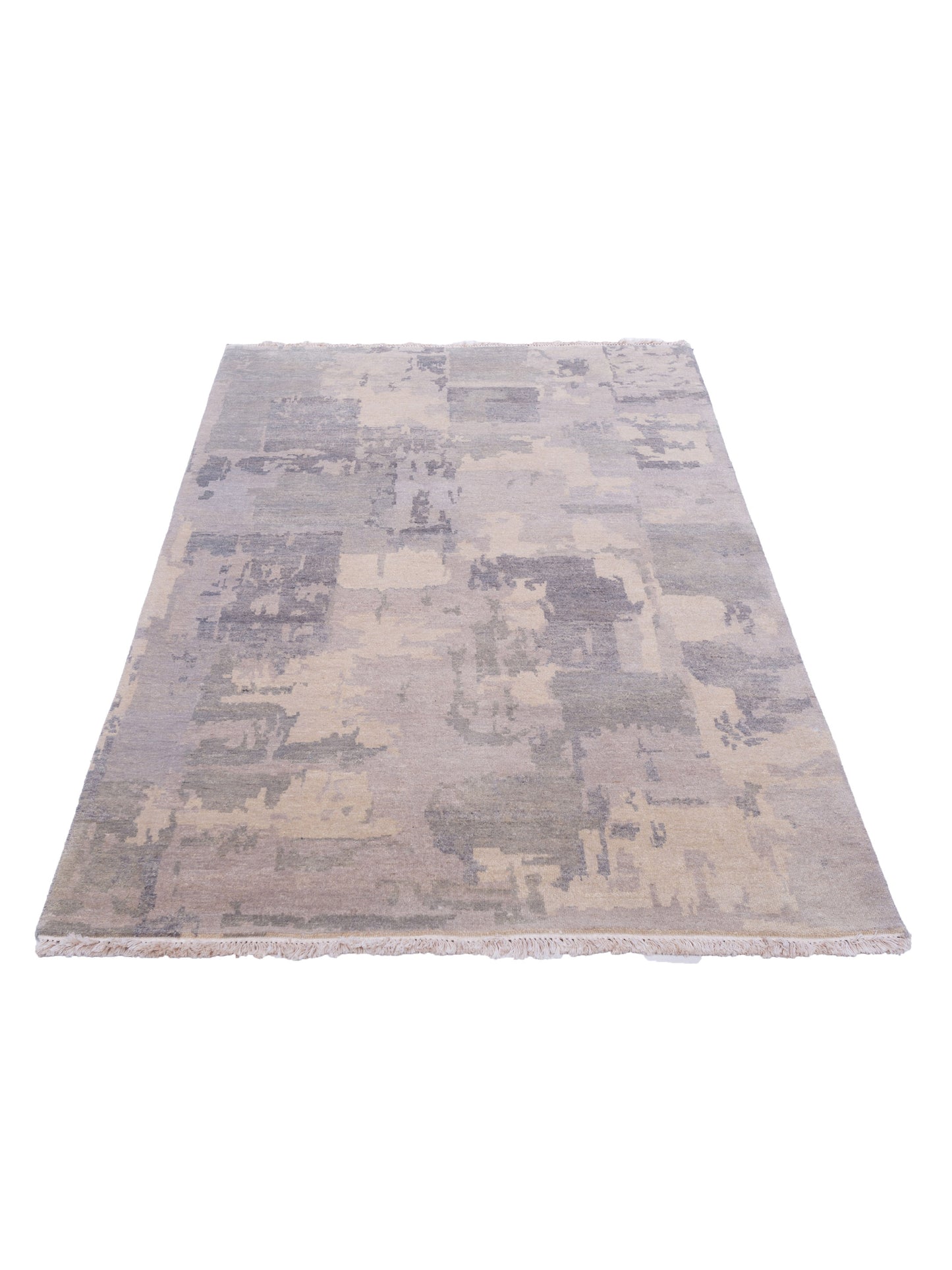 Tibetino 119305 Silver Gray 4x5.11 Hand Knotted Rug