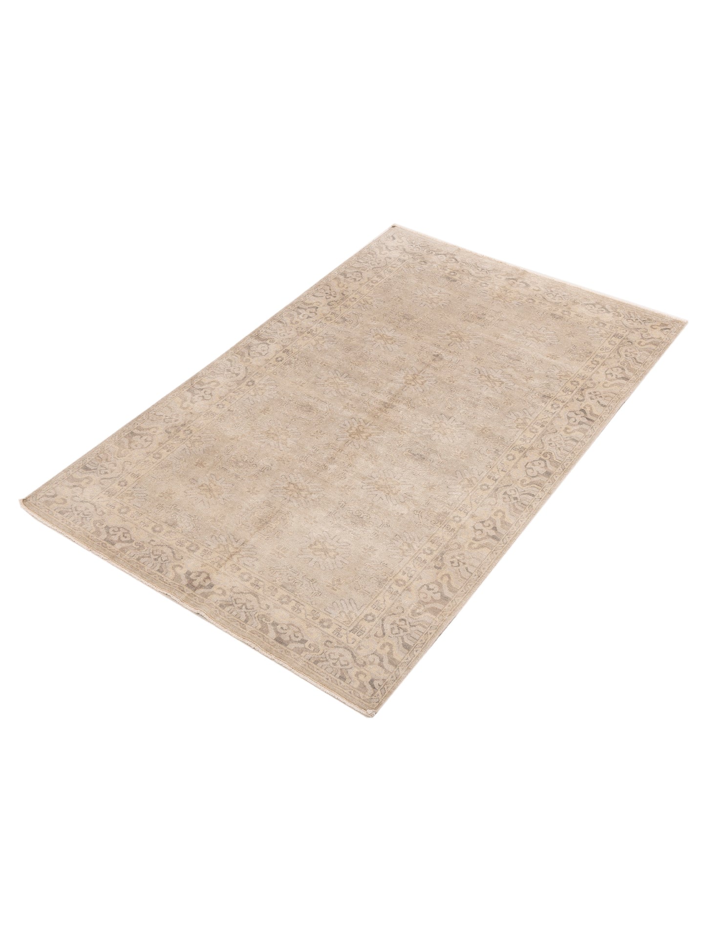 Evren 120421 Silver Silver 5x8 Hand Knotted Rug