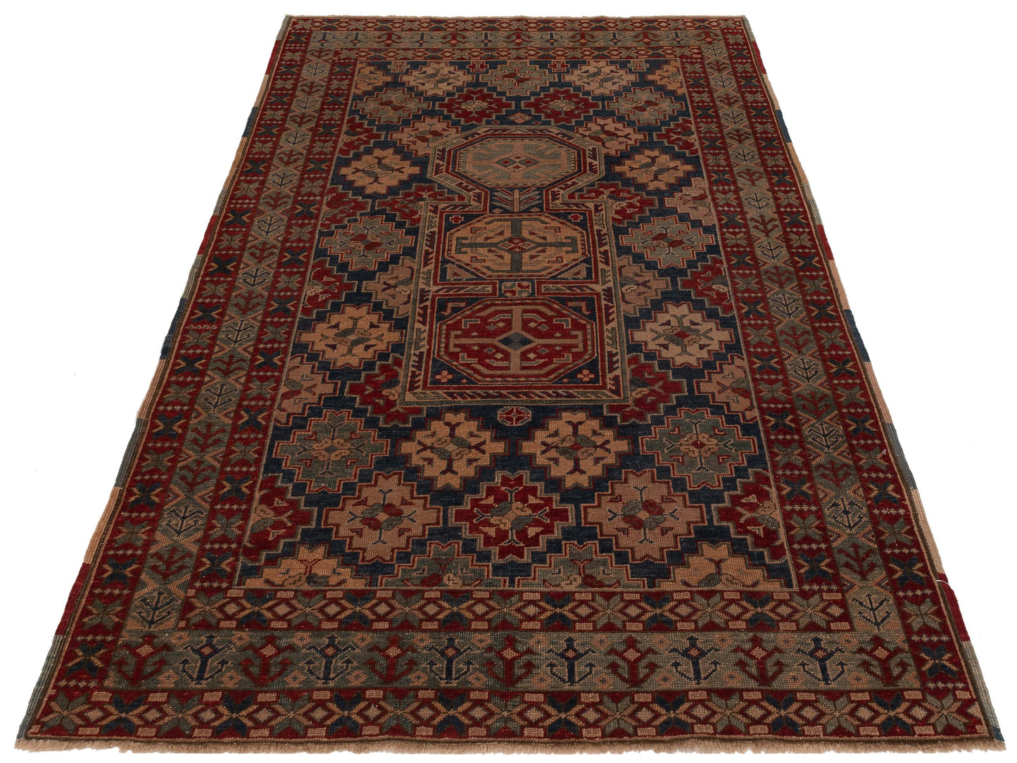 Turkish Shirwan 120651 Navy Red 4.1x6.5 Hand Knotted Rug
