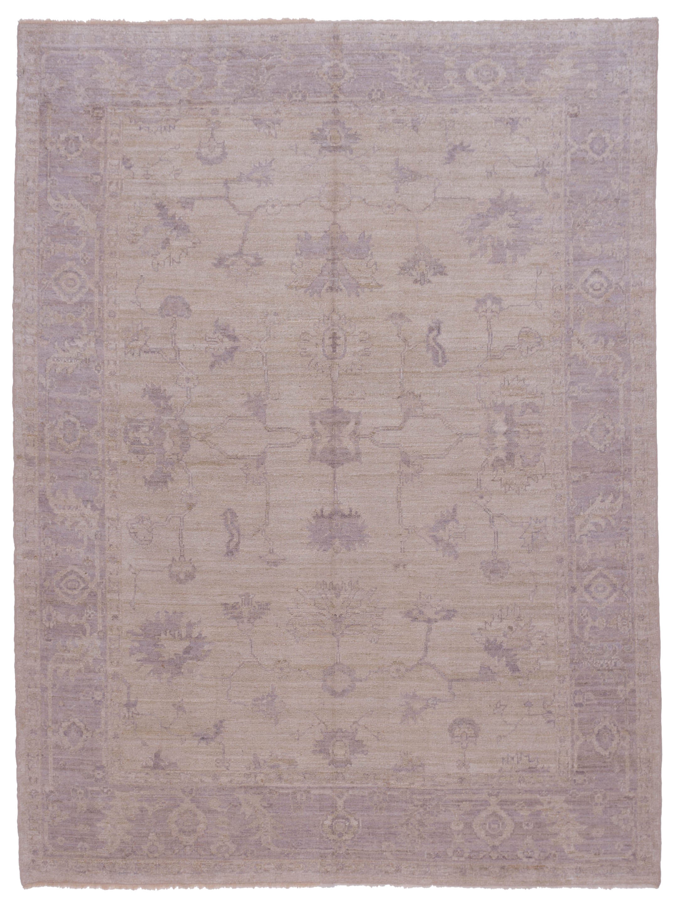 Angora Polyester Rug Angora Oushak 120889 Ivory Gray 7.8x9.3 Hand Knotted Rug – Anadol Rugs