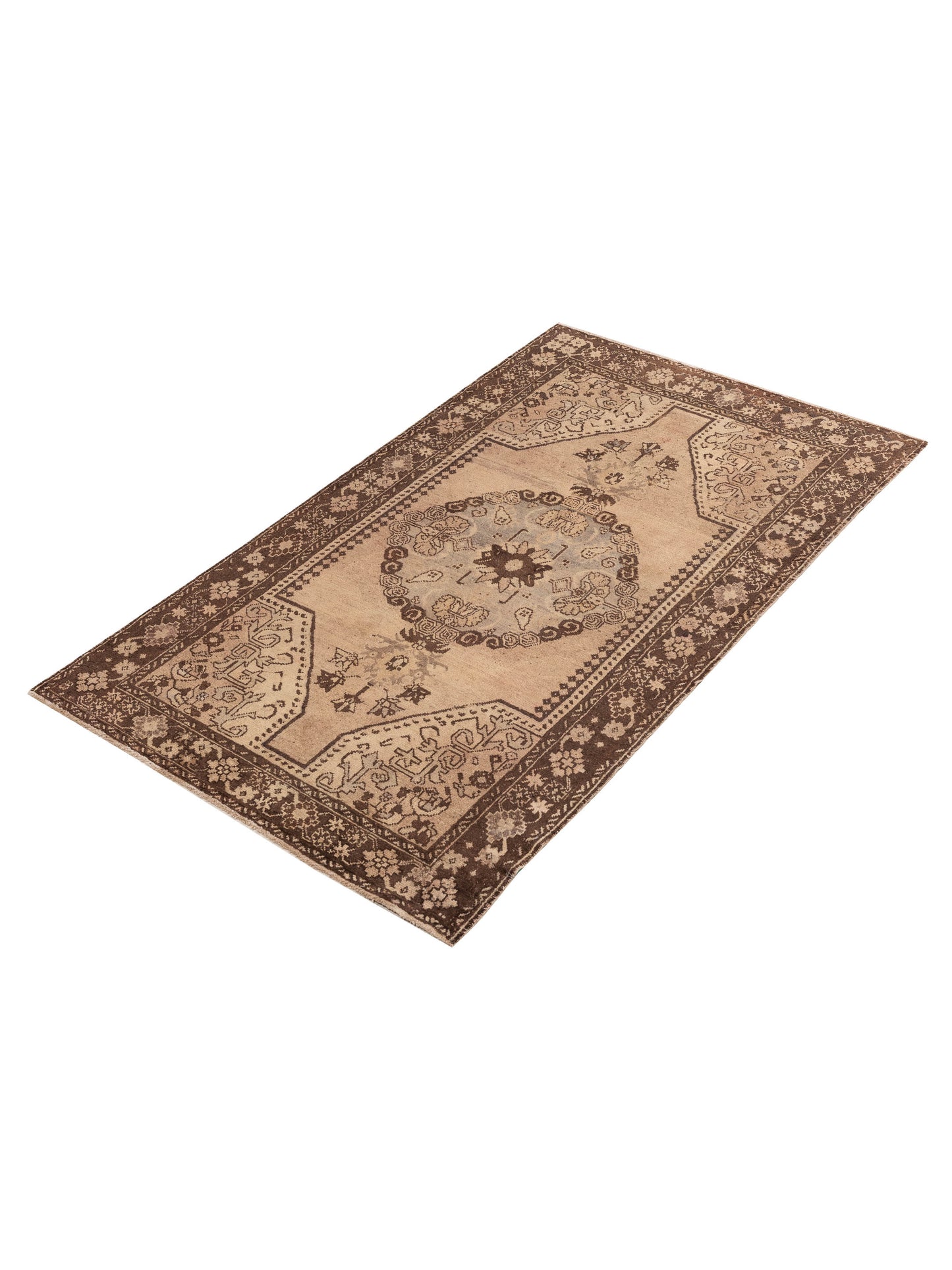 Old Anatolian 121914 Beige Brown 4.9x8 Hand Knotted Rug