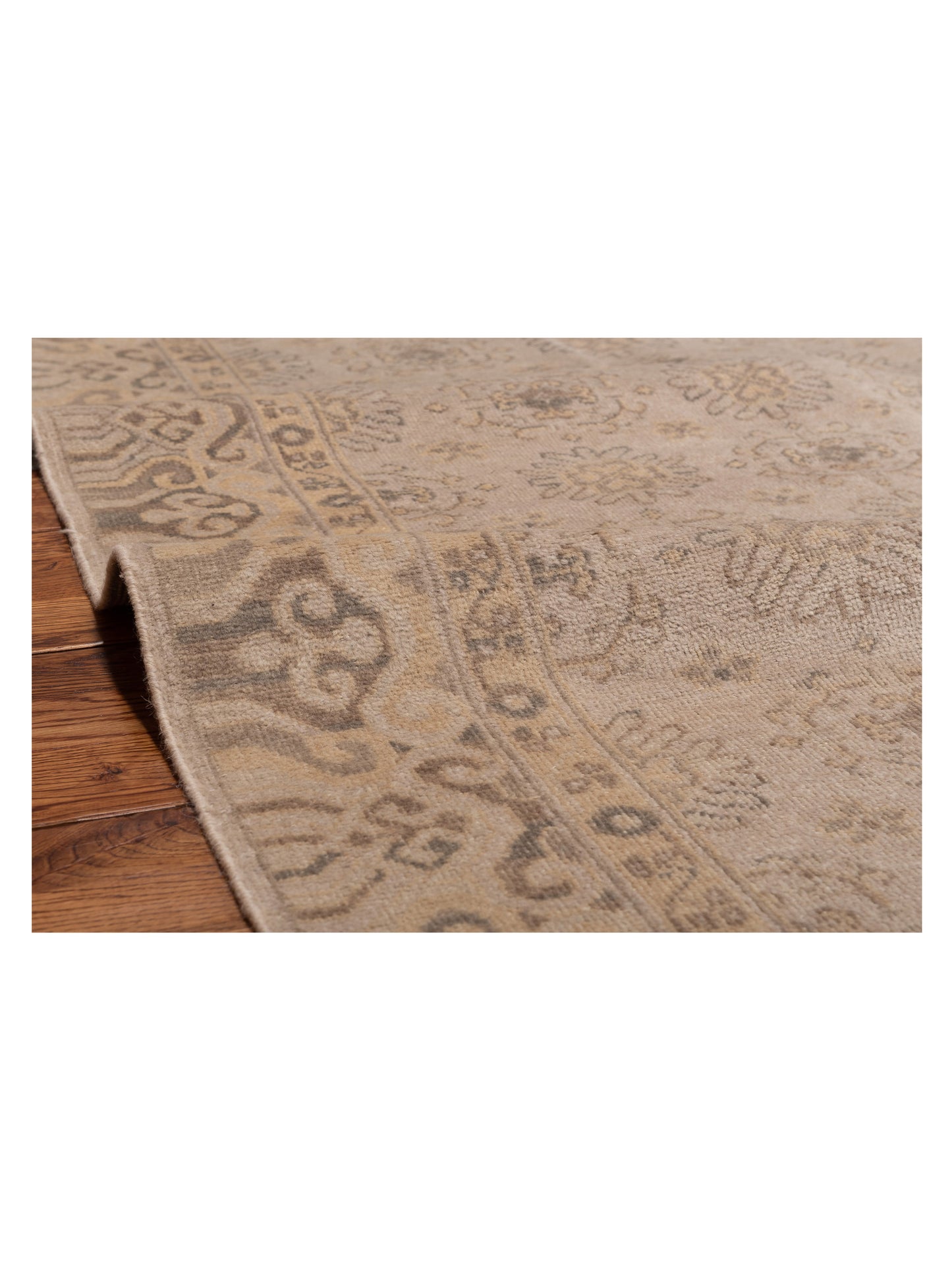 Evren 122269 Gray Cream 4x6 Hand Knotted Rug