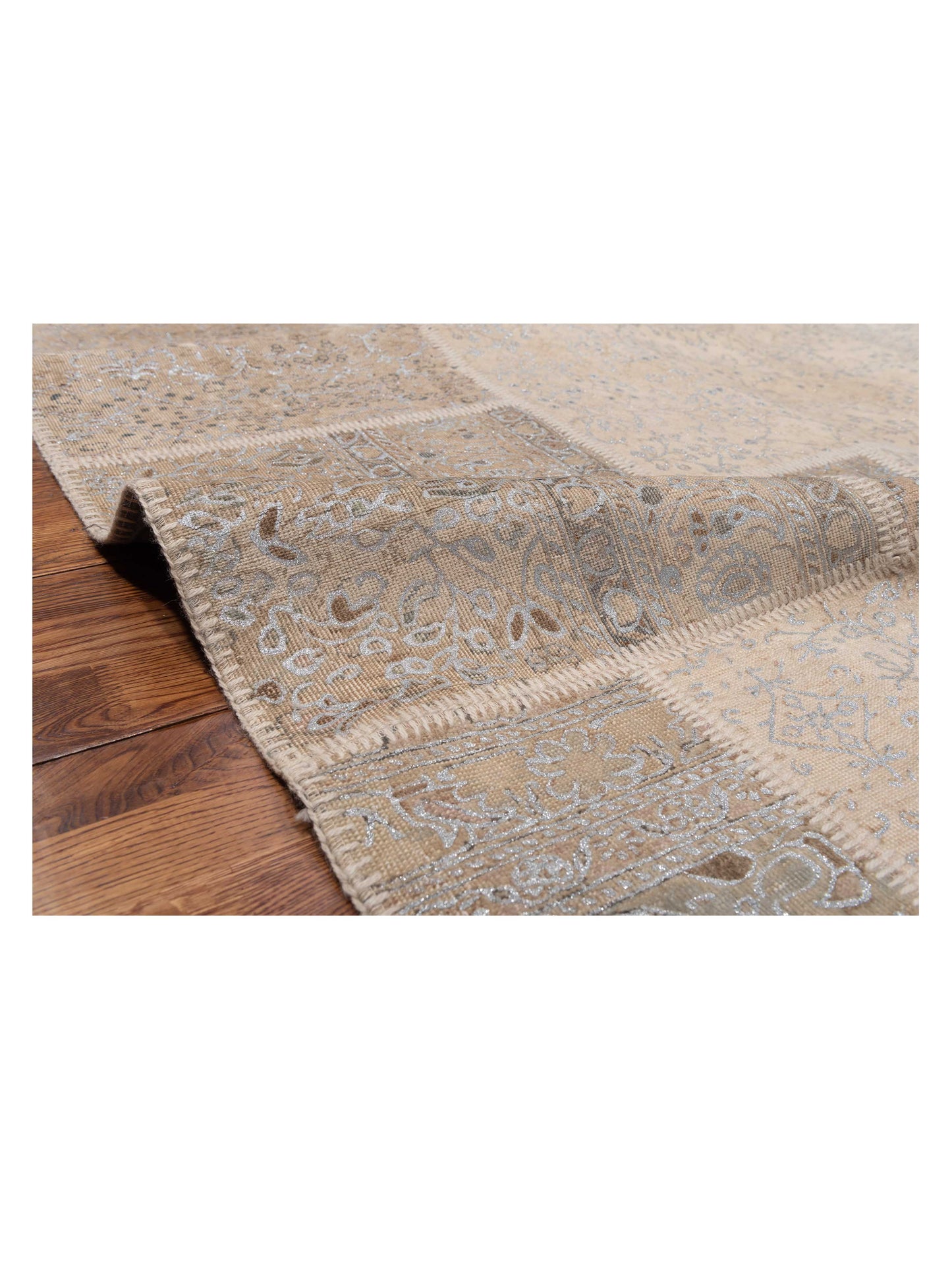 Turkish Vestige Patchwork 122321 Natural 6.7x9.10 Hand Knotted Rug